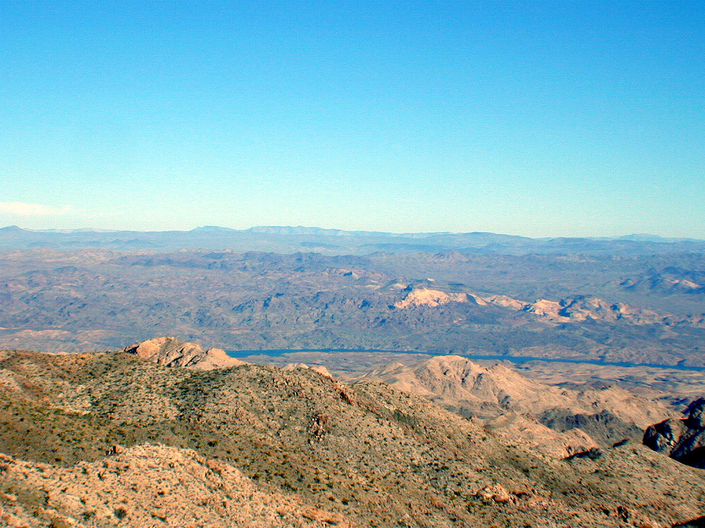 View of the Colorado river. The power-line road begins from this point. The road goes up and down, but mostly down from this location.