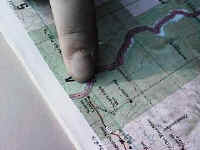 Finding our location on the map.