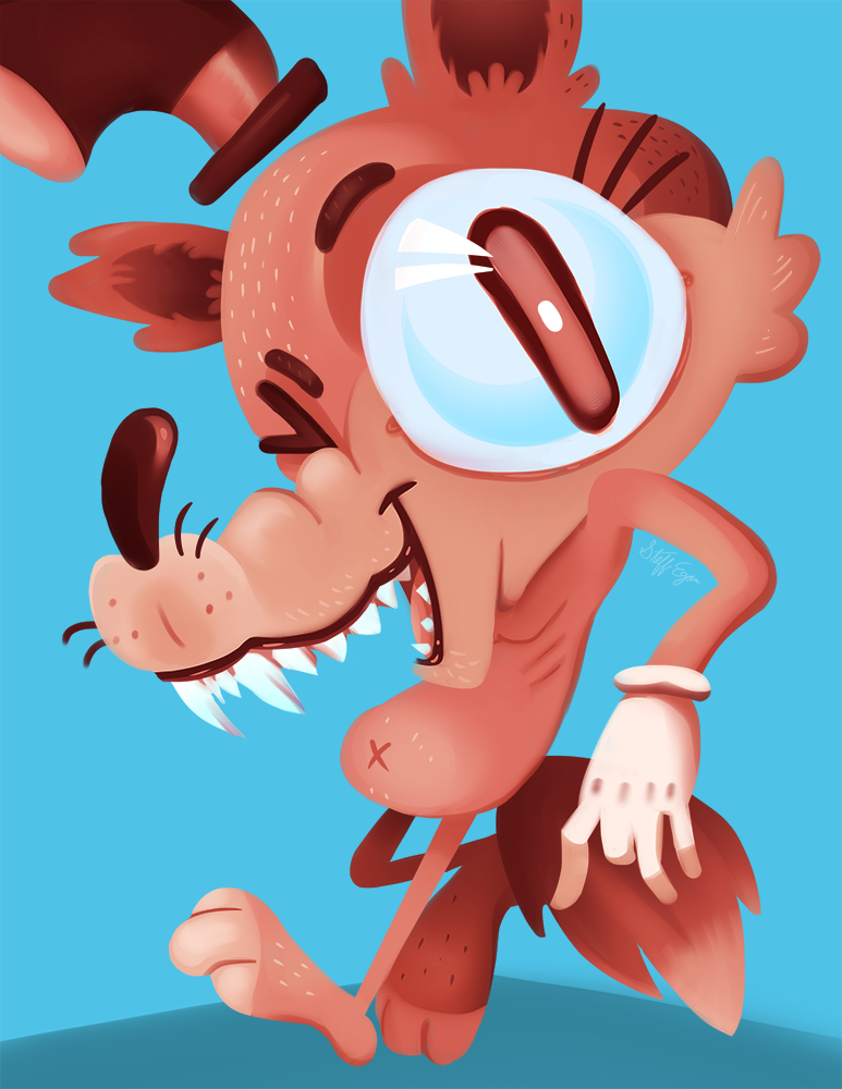 Old timey cartoon fox