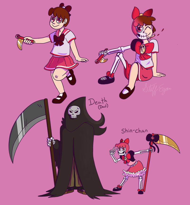 School girl reaper character study