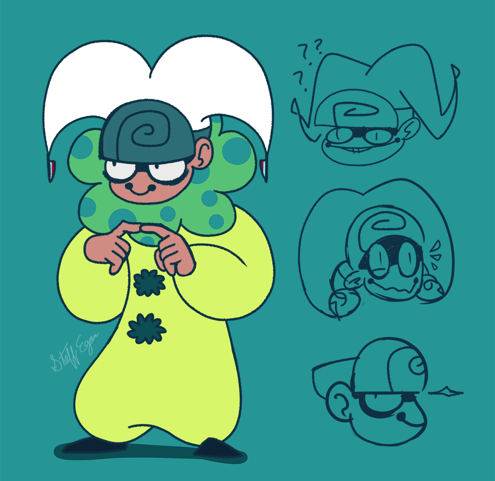 Creepy clown character