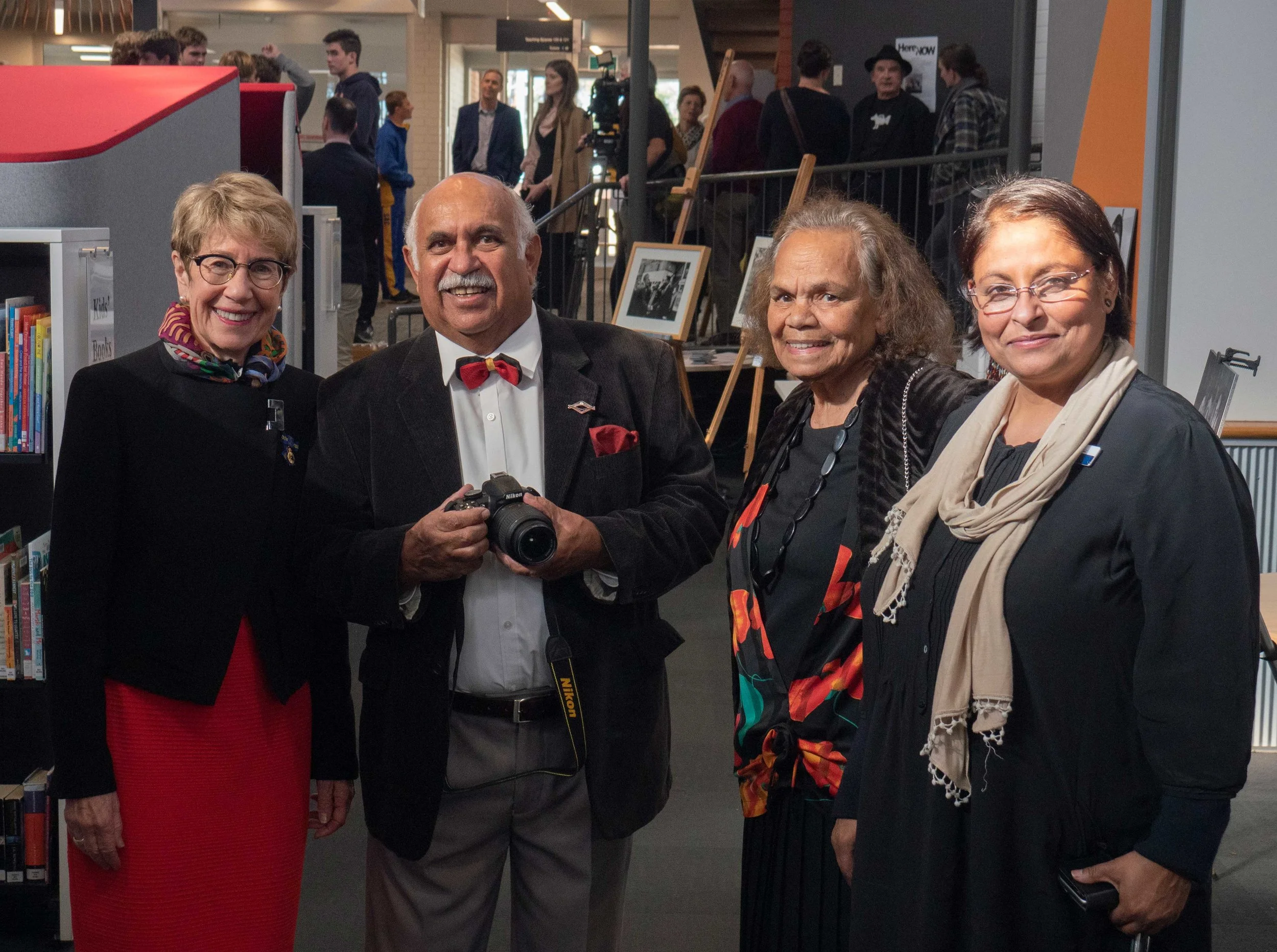 Governor Margaret Beazley, Mervyn Bishop, Aunty Pat Doolan and Gargi Ganguly