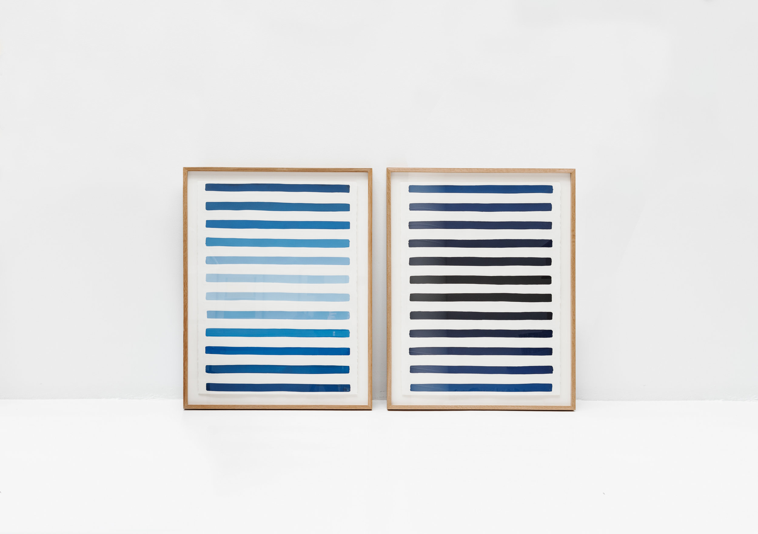 A day , 2018 Gouache on embossed paper 56 x 76 cm each