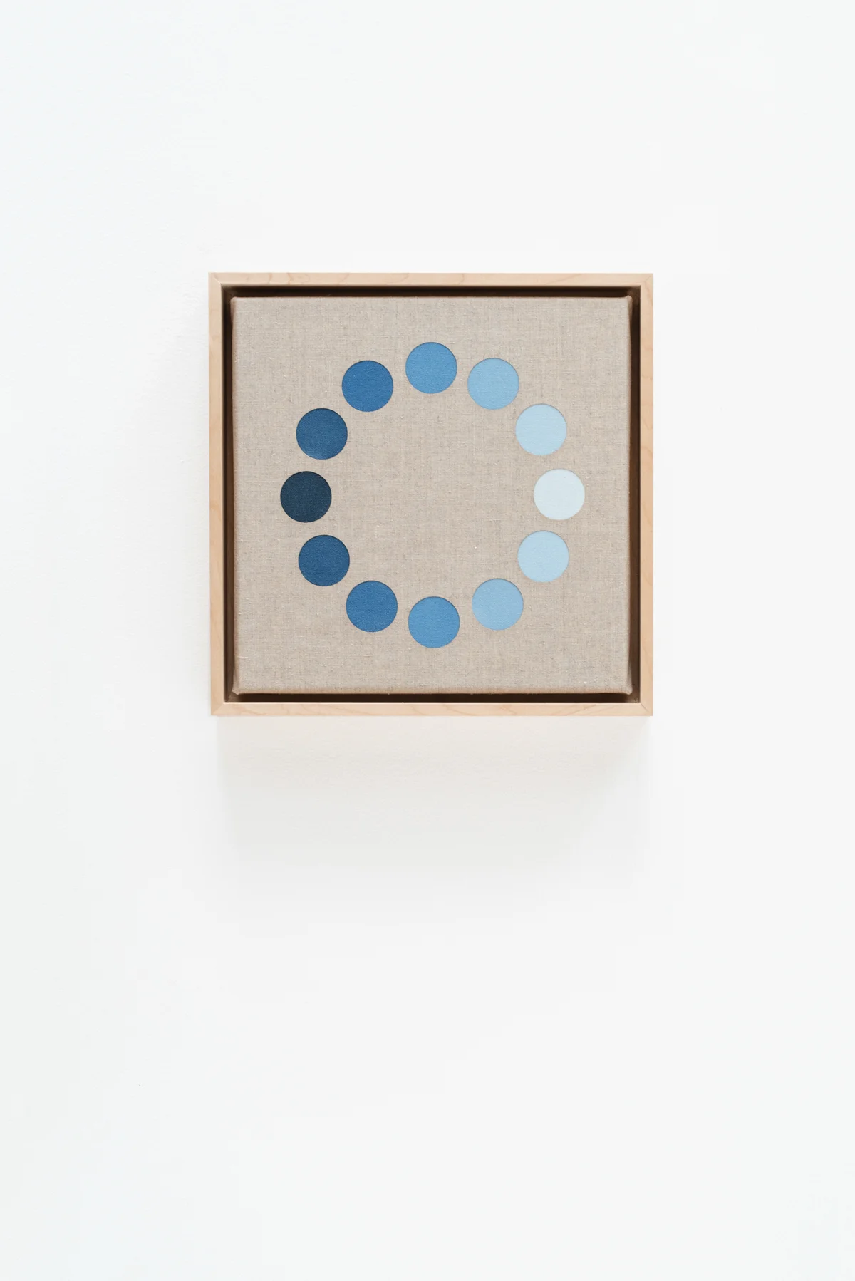 Whole day , 2018 Oil and perforated linen 30 x 30 cm each