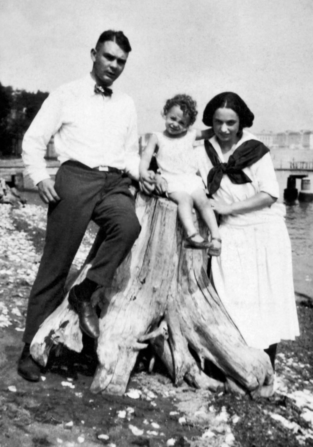 Harry, Kathryn and Doug on the beach in Eastport