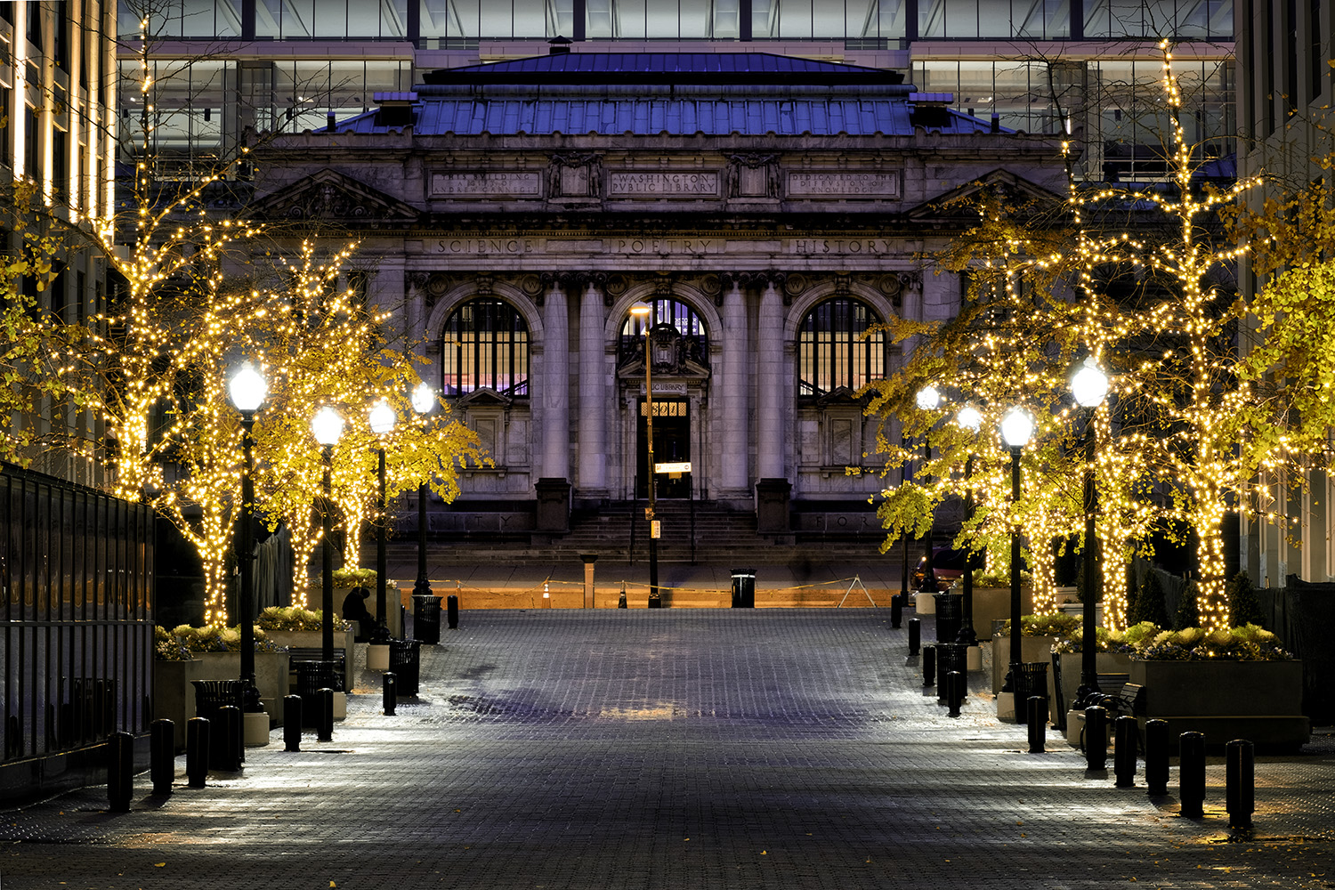 Carnegie Library, December Evening