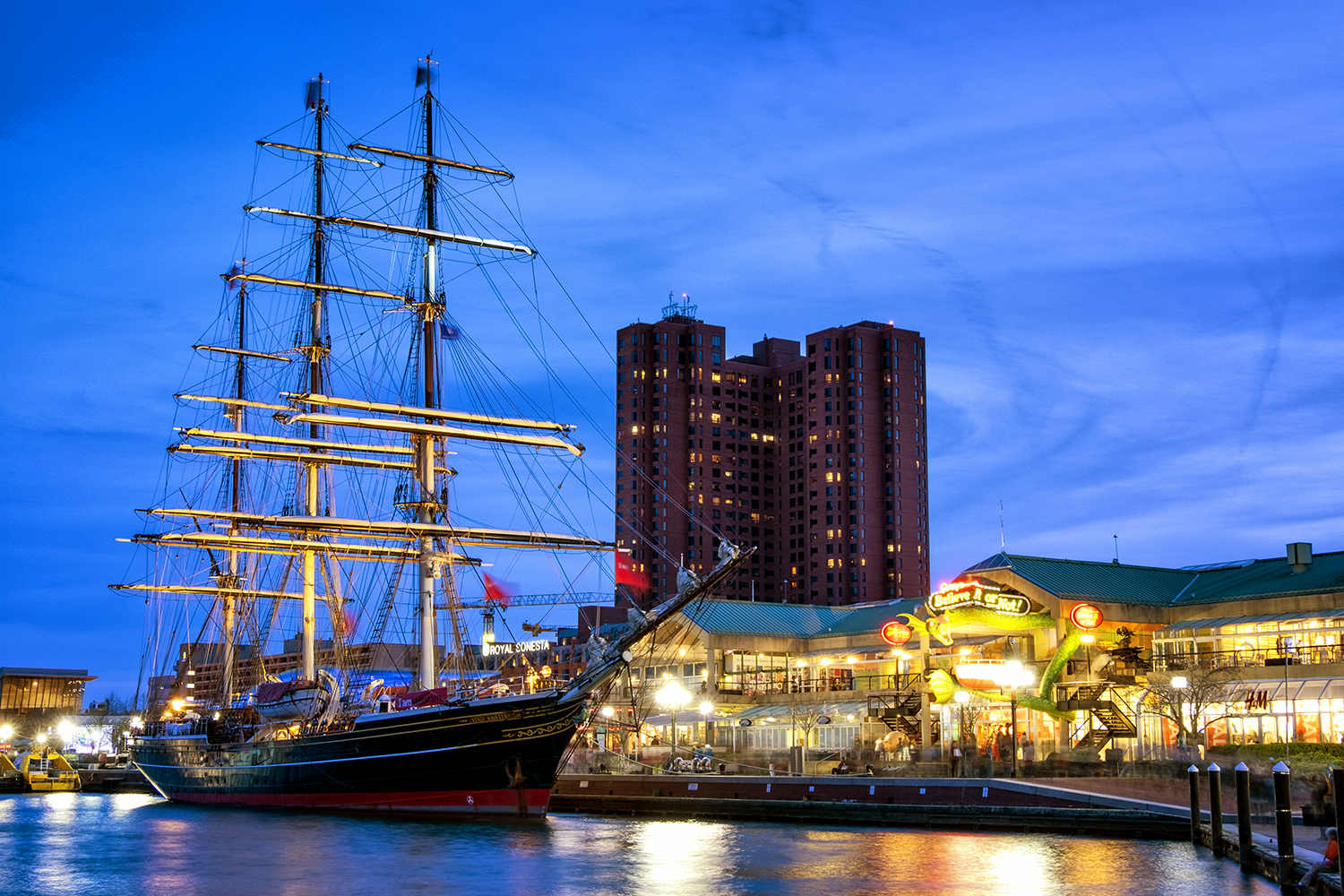 Baltimore Harbor, March Evening