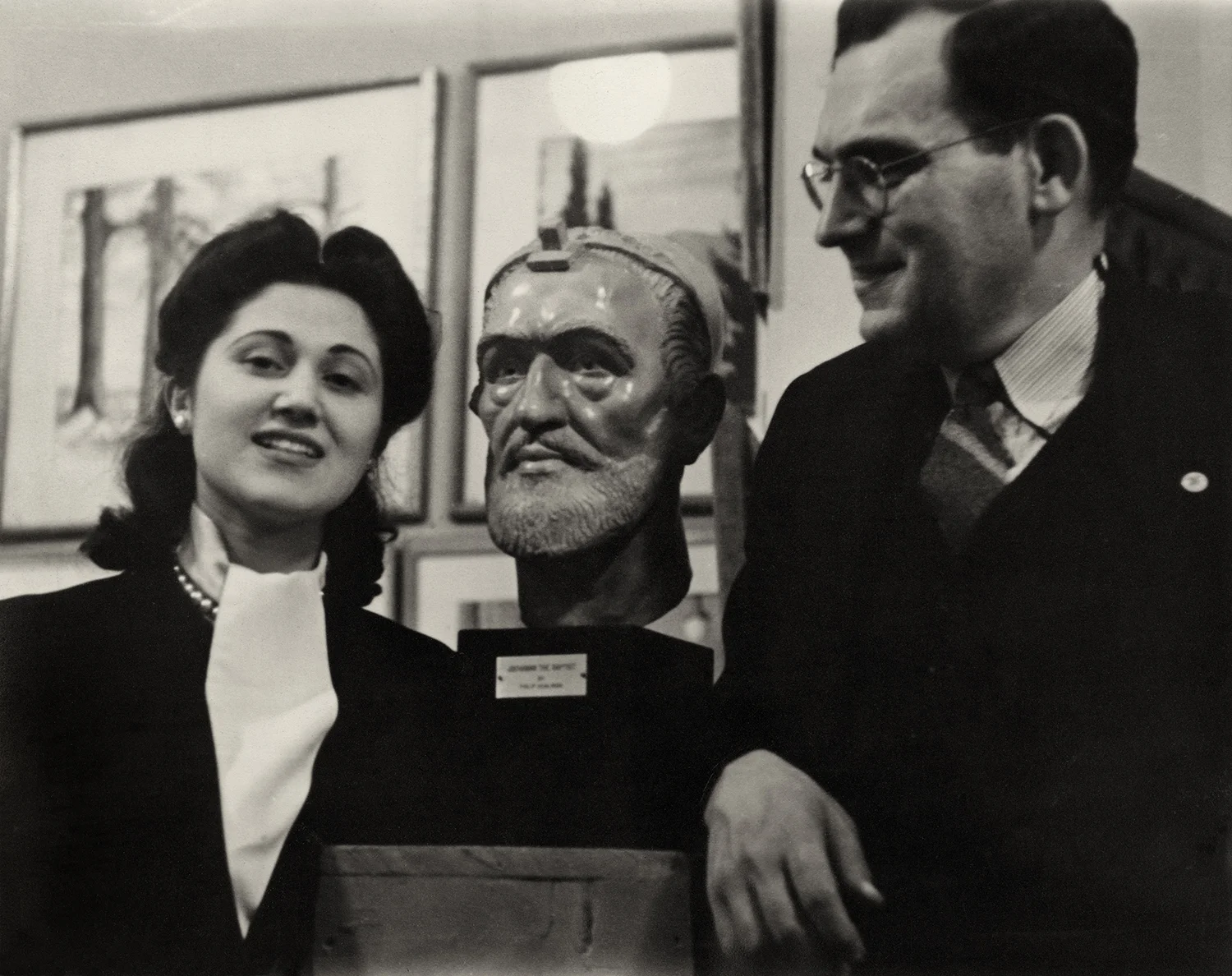Eli and Claire (Philip's wife), with a sculpture by Phillip Adalman