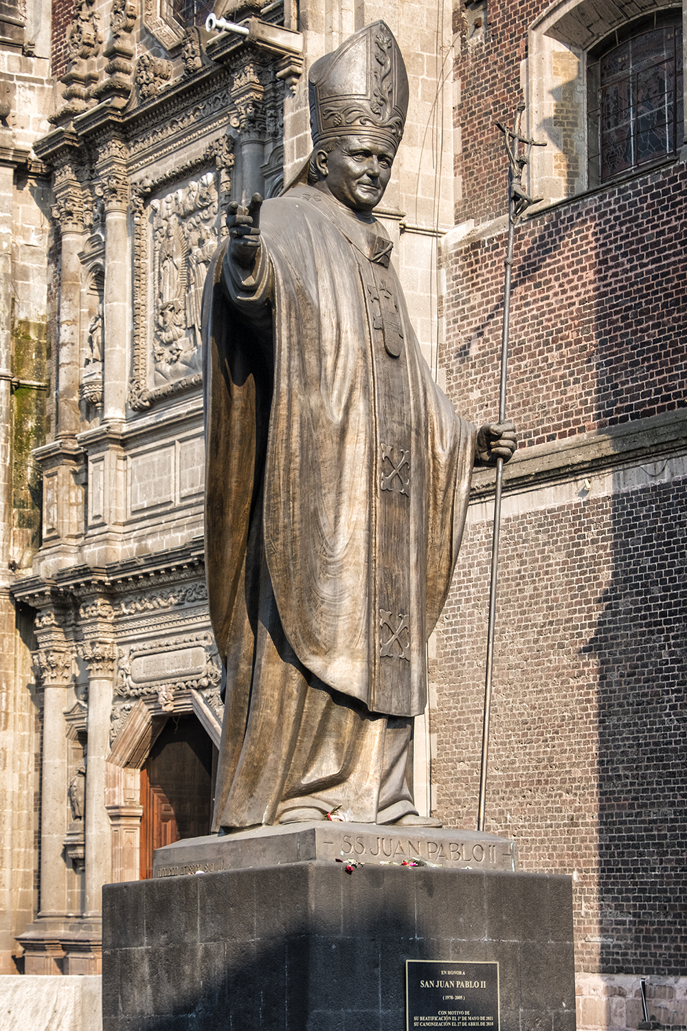 Statue of Pope John Paul II at the Basilica of Our Lady of Guadalupe, Mexico City