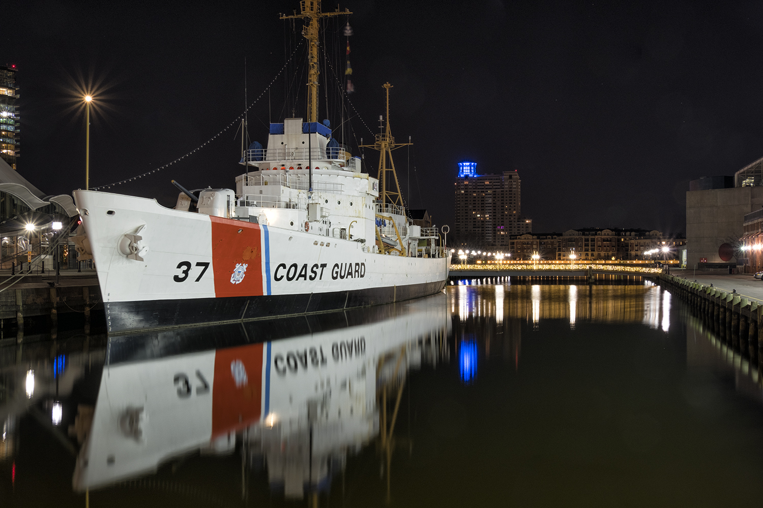 USCGC Taney in Baltimore Harbor, February Morning