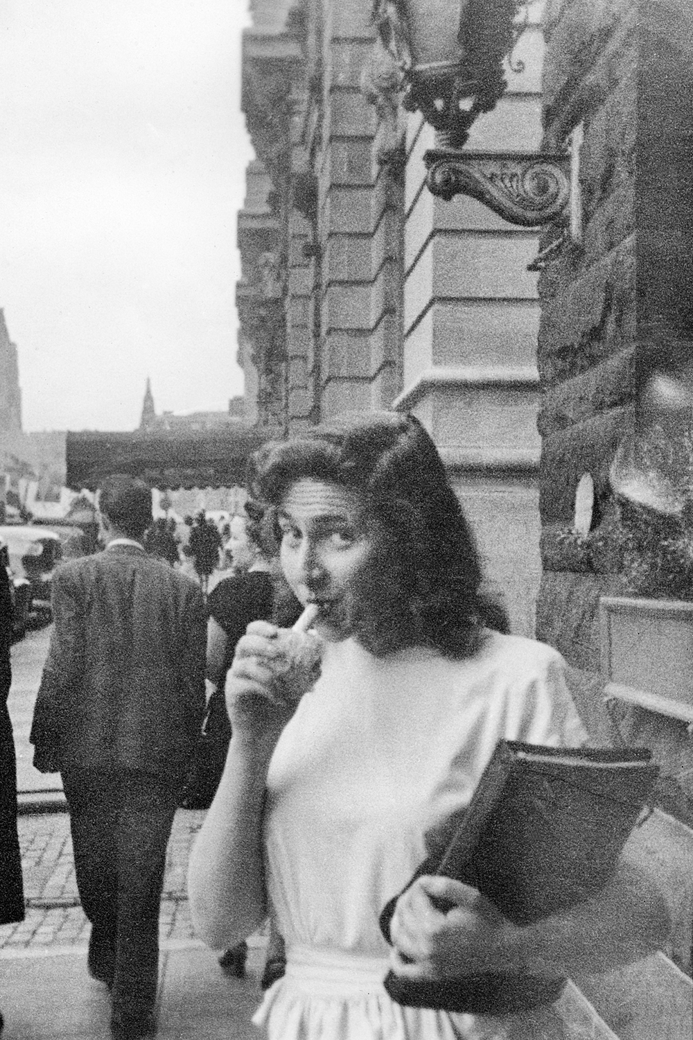 Anne Adalman enjoying a lemon stick in downtown Baltimore