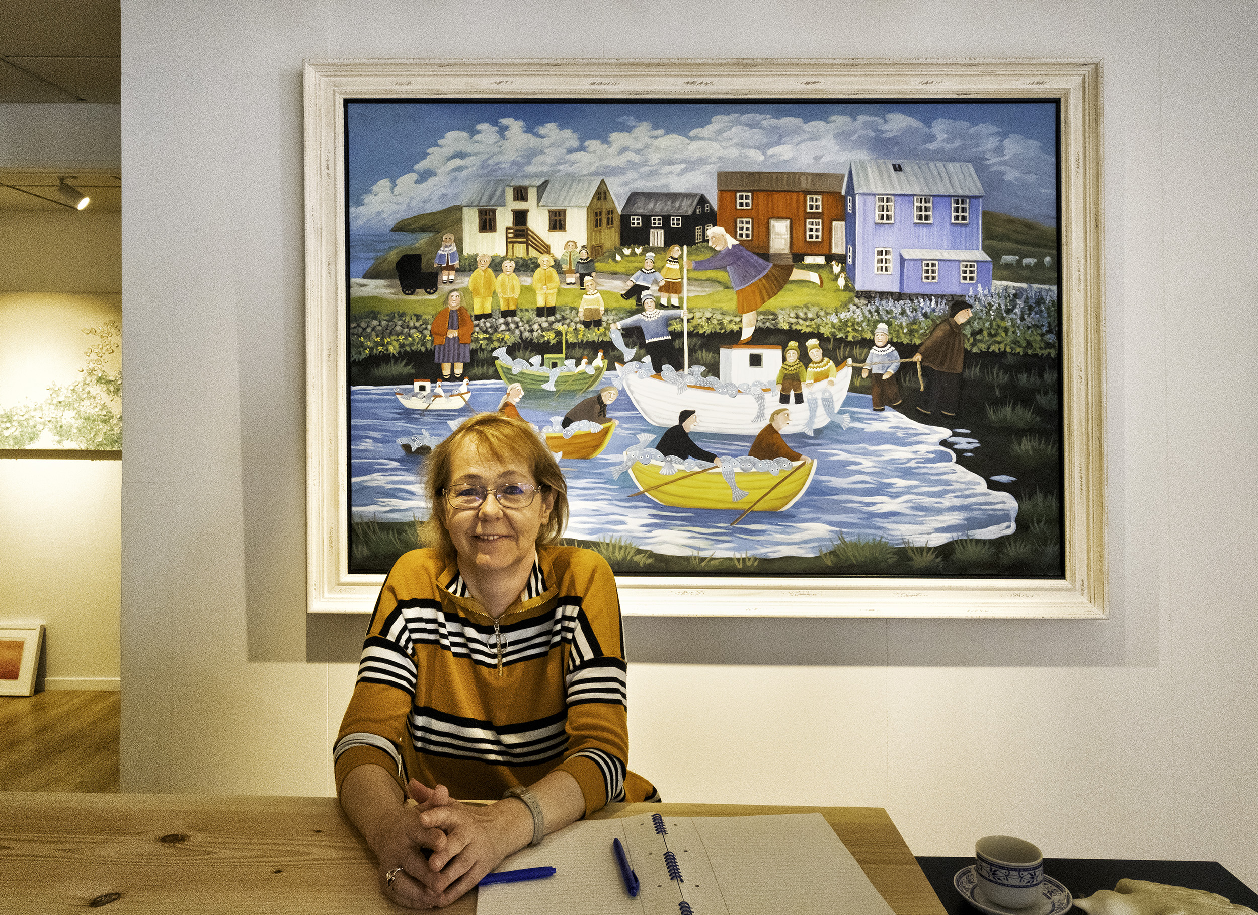 The artist Gunnella in her gallery in Reykjavik