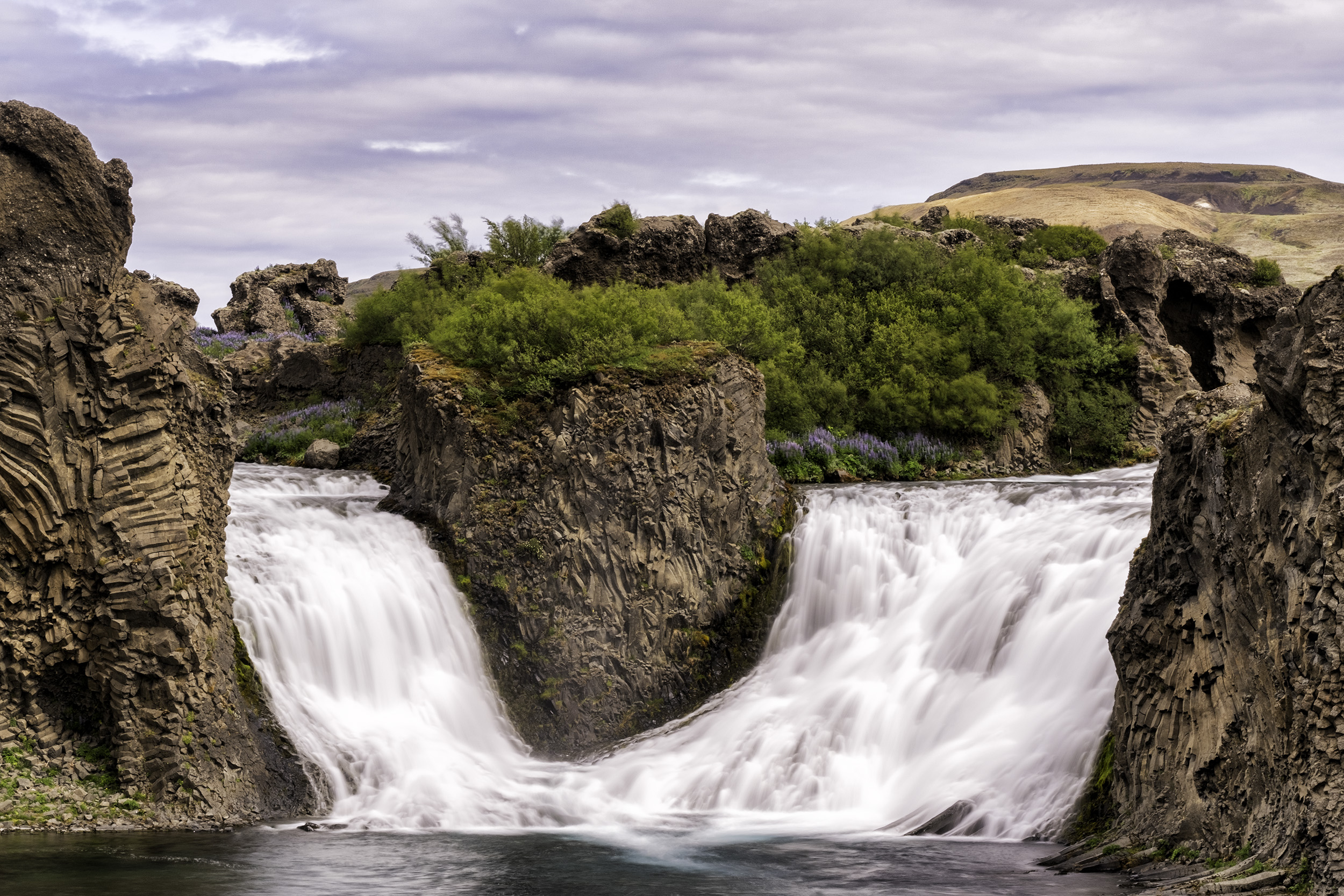 Hjálparfoss Waterfall, Iceland