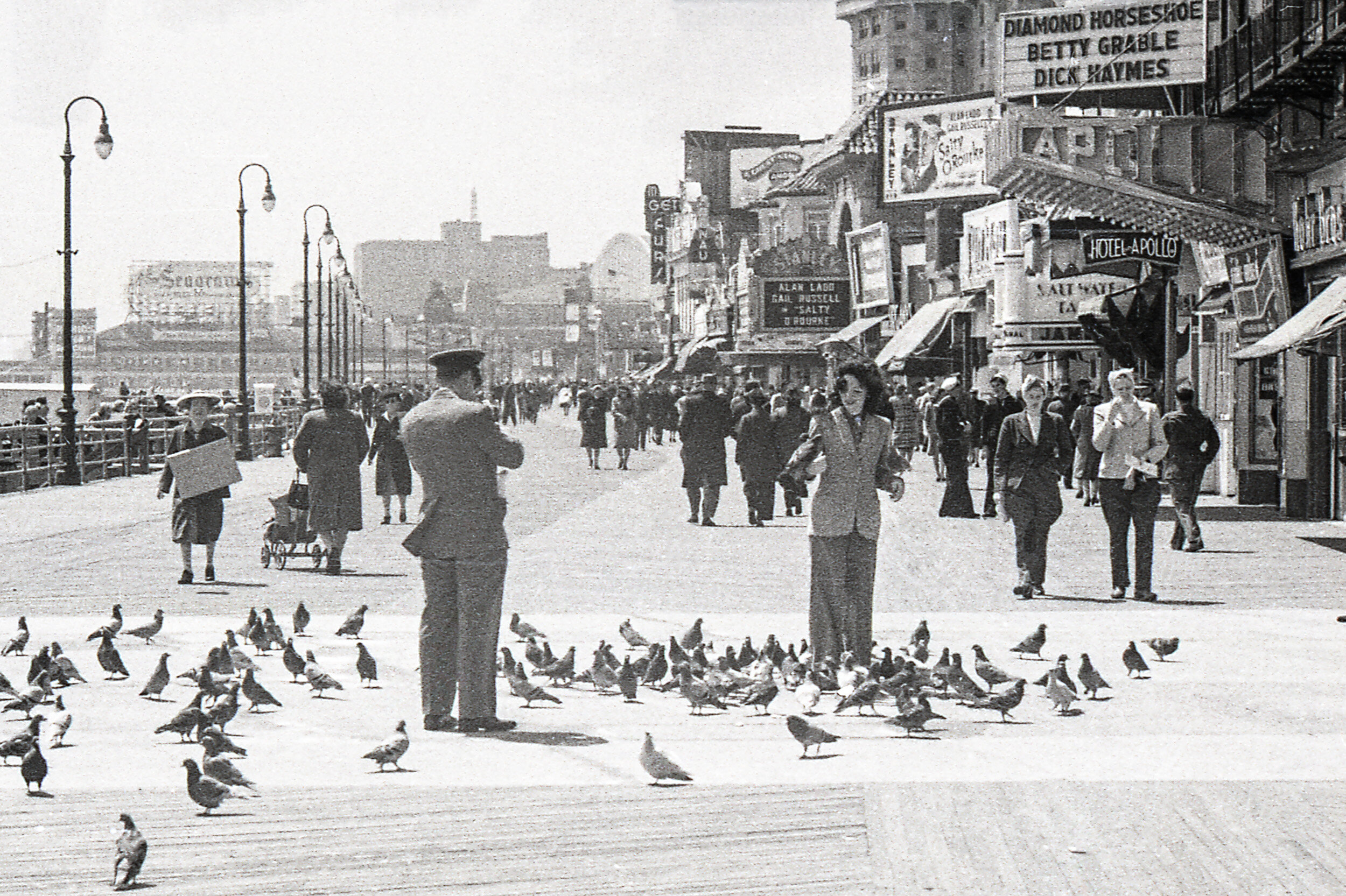 A soldier and his girlfriend in Atlantic City during WWII