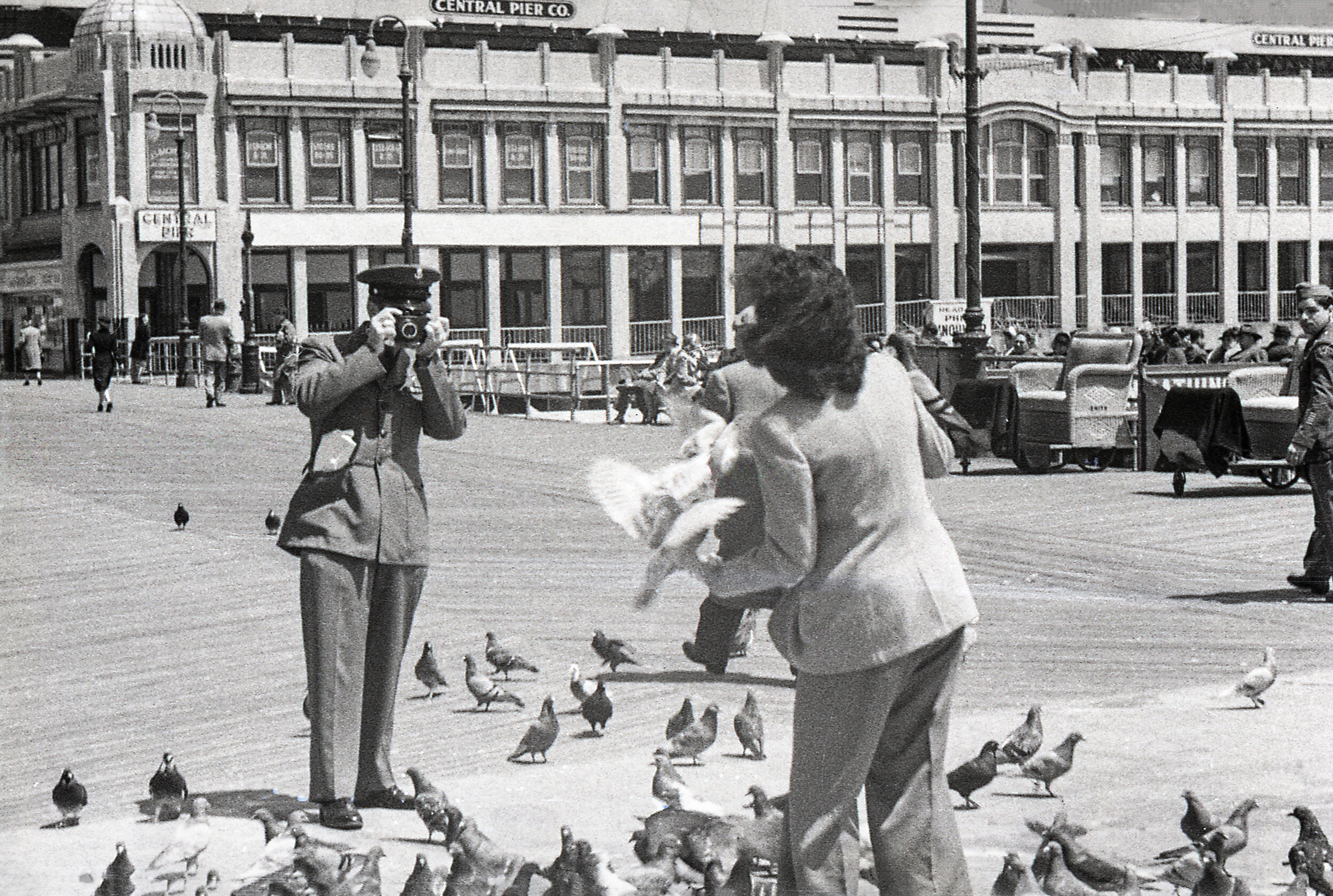 A soldier and his girlfriend in Atlantic City during WWII