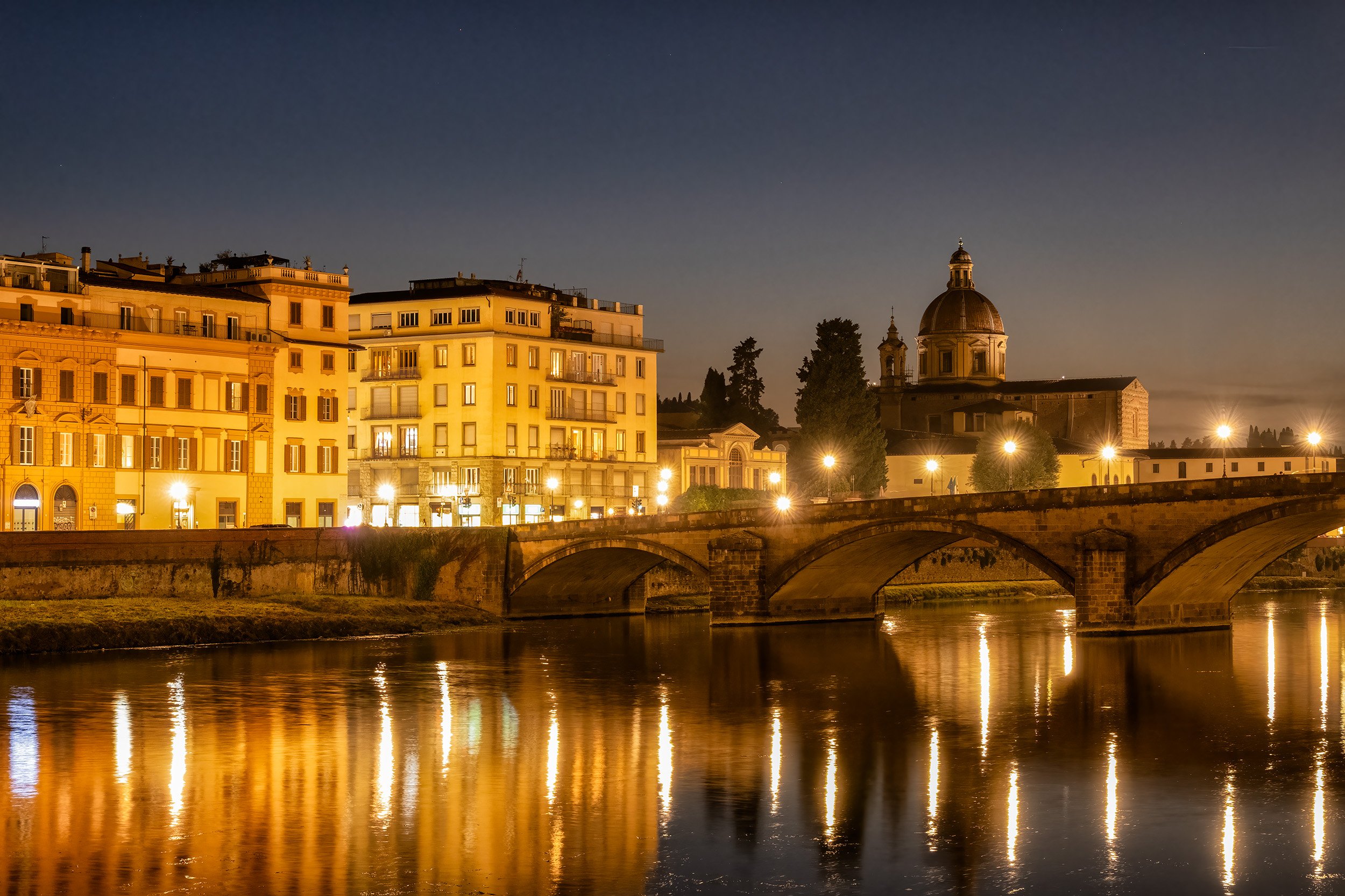 October Evening on The Arno River in Florence 