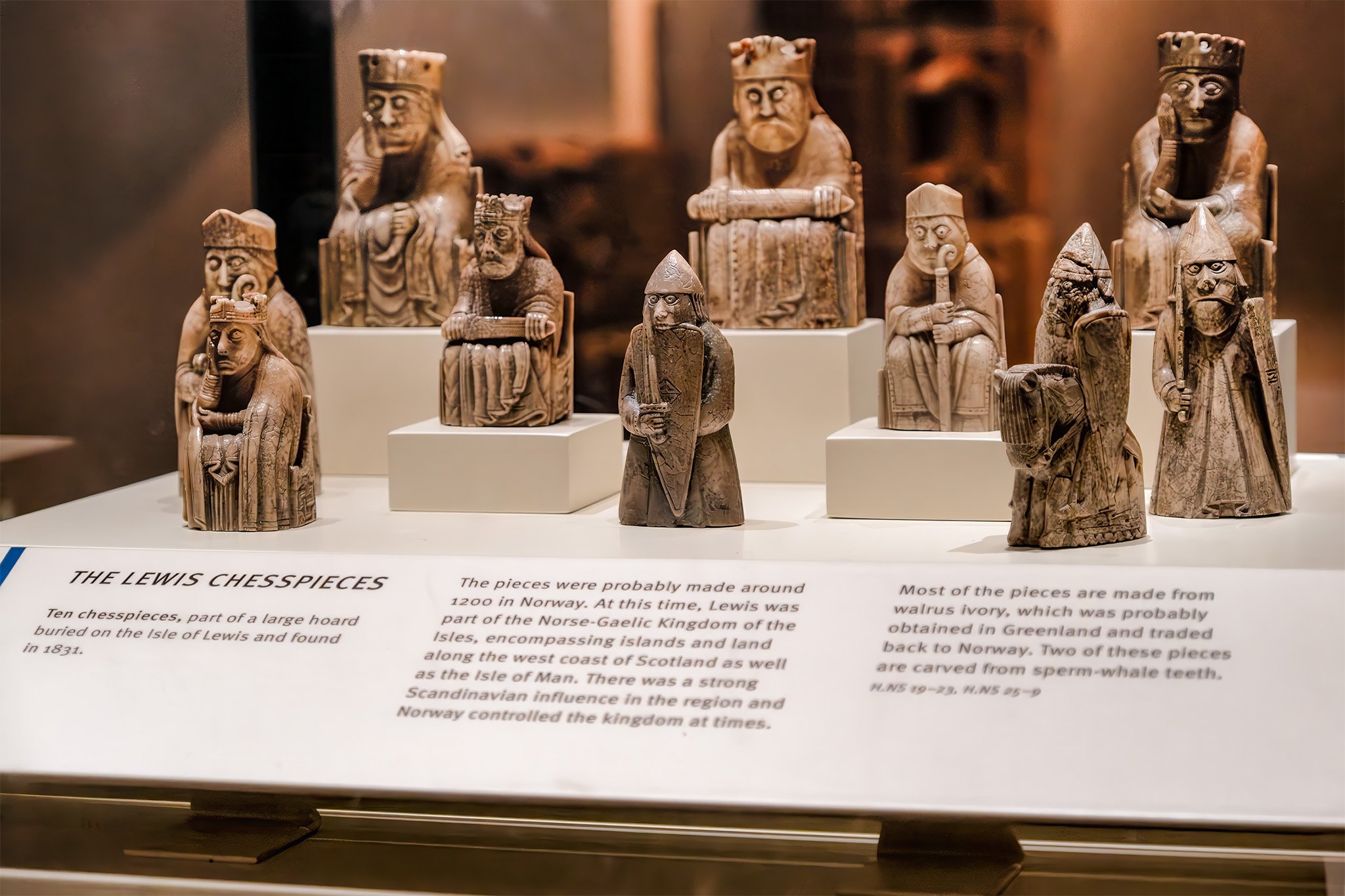 Lewis Chessmen in the Museum of Scotland 