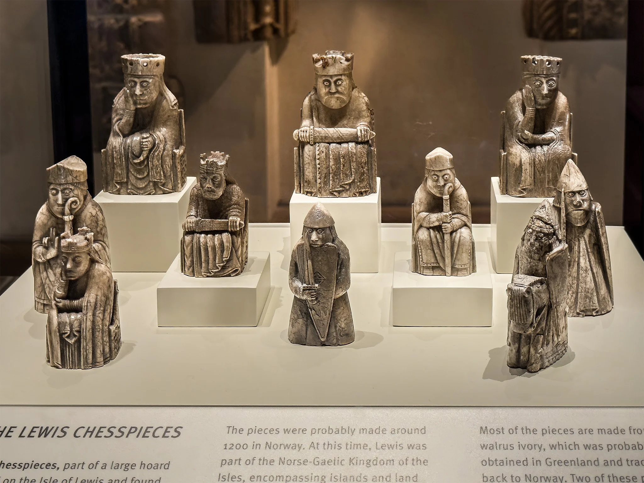 Lewis Chessmen in the National Museum of Scotland 