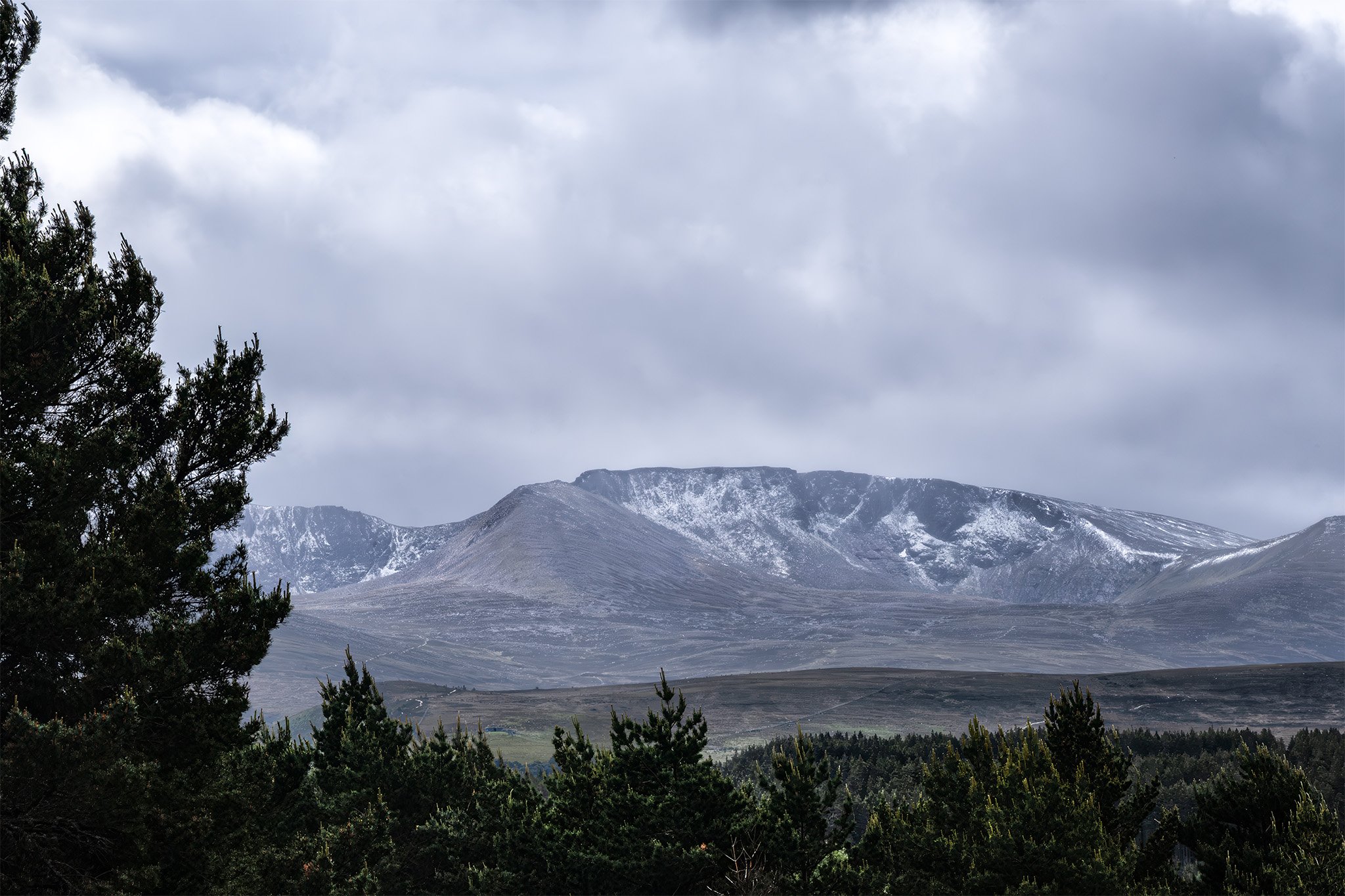 Snow in the Highlands from the Cairngorm Reindeer Centre 