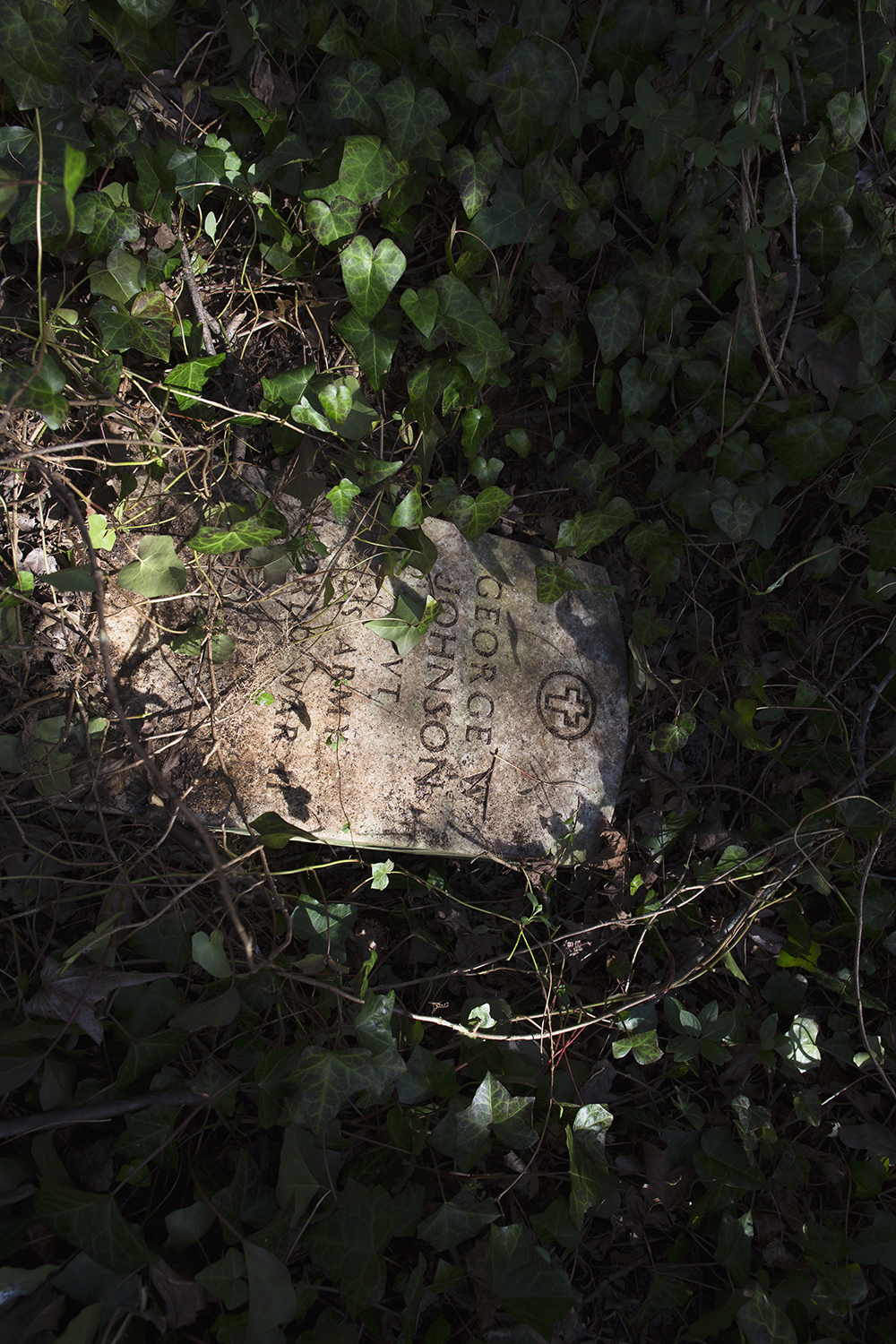  Toppled headstone, East End Cemetery, Henrico County and Richmond, Virginia, February 2015. ©brianpalmer.photos 2015 