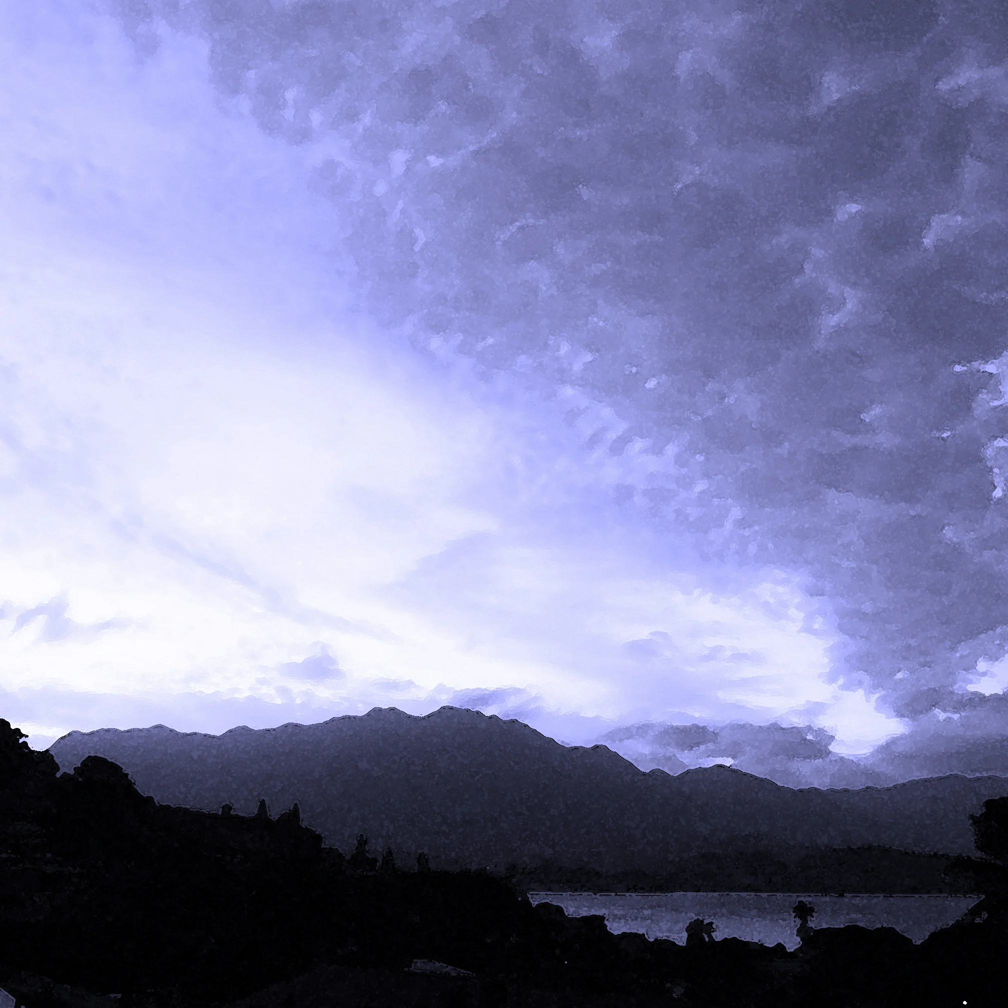 Indigo Dusk on Kaneohe Bay 24X24 watercolor.jpg