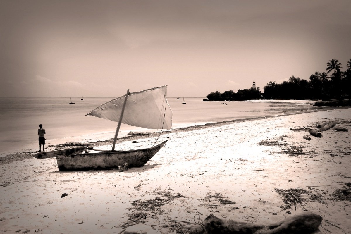 Fisherman boat on the Sand