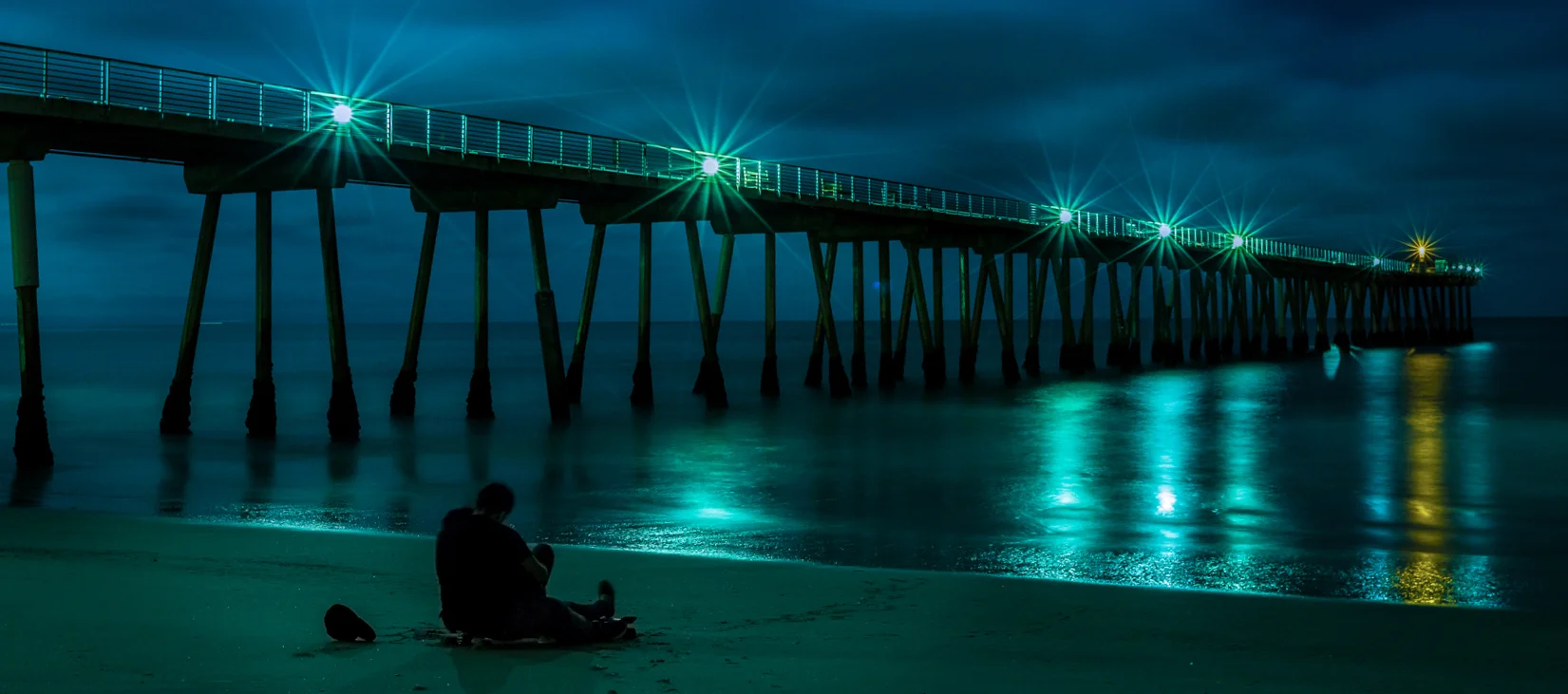 Hermosa Beach Long Exposure Pier and Couple