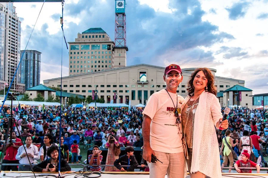 Founder of the Mosaic festival brand Arshad Mahmood and Asma Mahmood at Mosaic outdoor festival. Photo Credit: Mosaic Festival