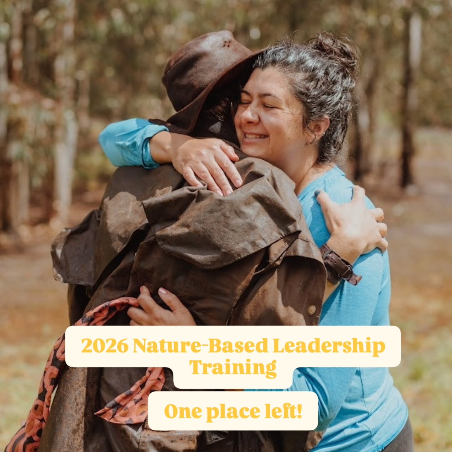 There's only one place left in the Nature-Based Leadership Training.

This mutli-faceted year-long training dives into rewilding, deep nature connection, spirituality, sacred activism, leadership, authenticity, purpose and much more.

If you've been 