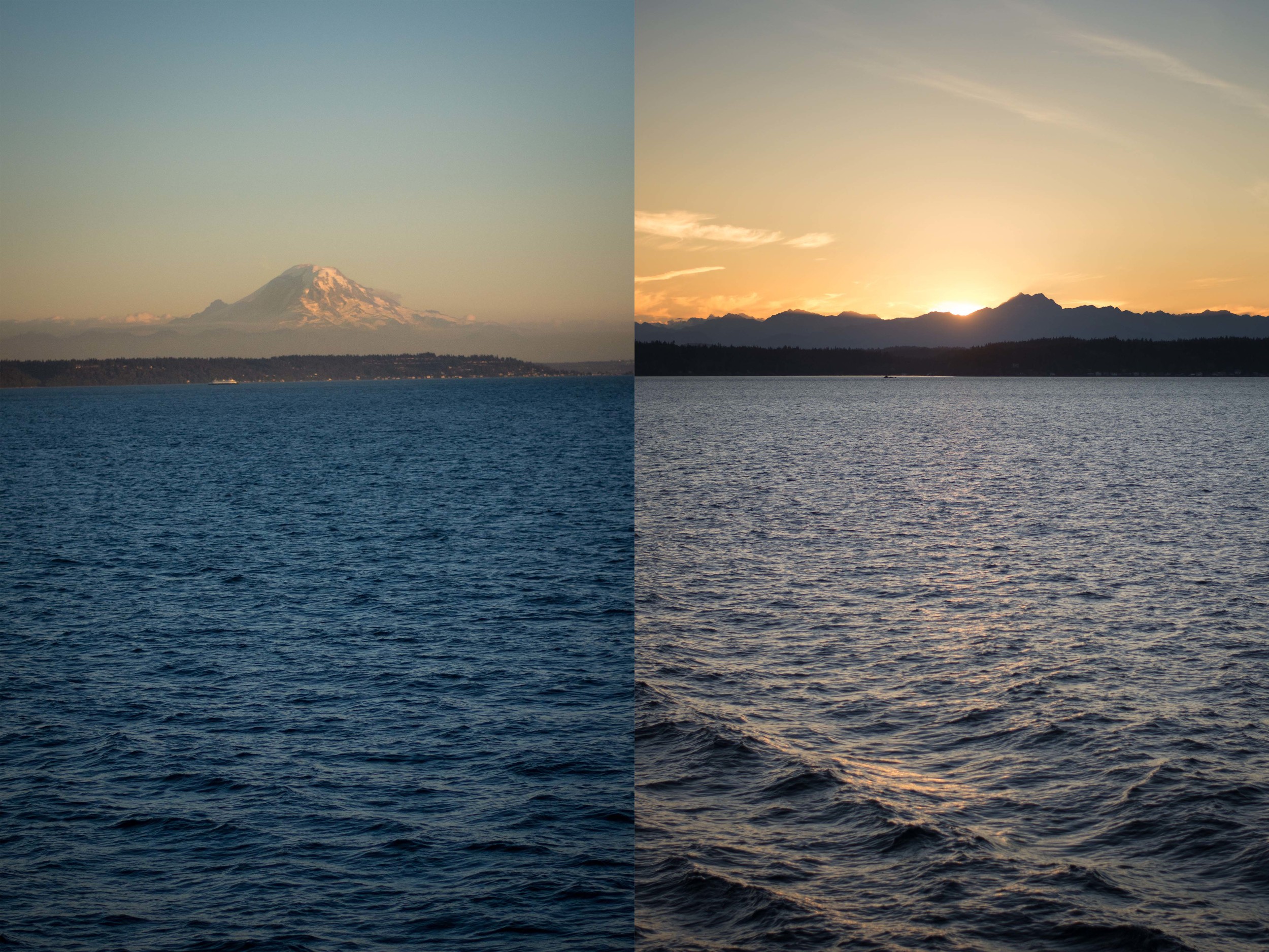  Mt. Rainier and the cascades, both seen from the ferry ride from Bremerton to Seattle 