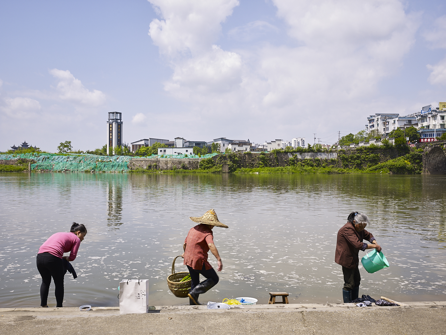  Washing clothes and vegetables,&nbsp;Xin'an River, Huangshan, China, 2017 