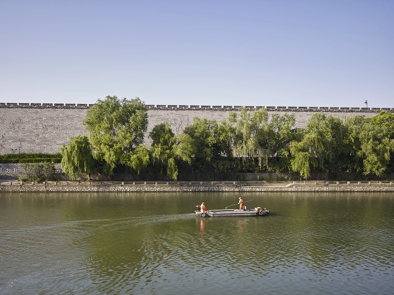 Canal and city wall, Nanjing, China, 2017