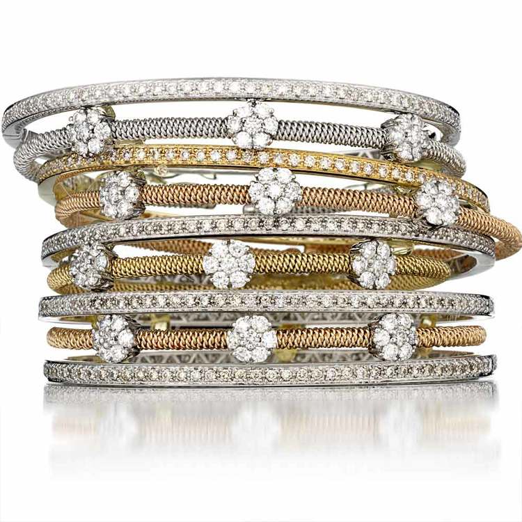 14K White Gold Diamond Flower Bracelet — Koehn & Koehn Jewelers