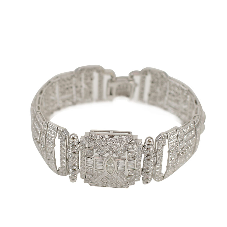 Diamond Art Deco Style Bracelet — Jeri Cohen Fine Jewelry
