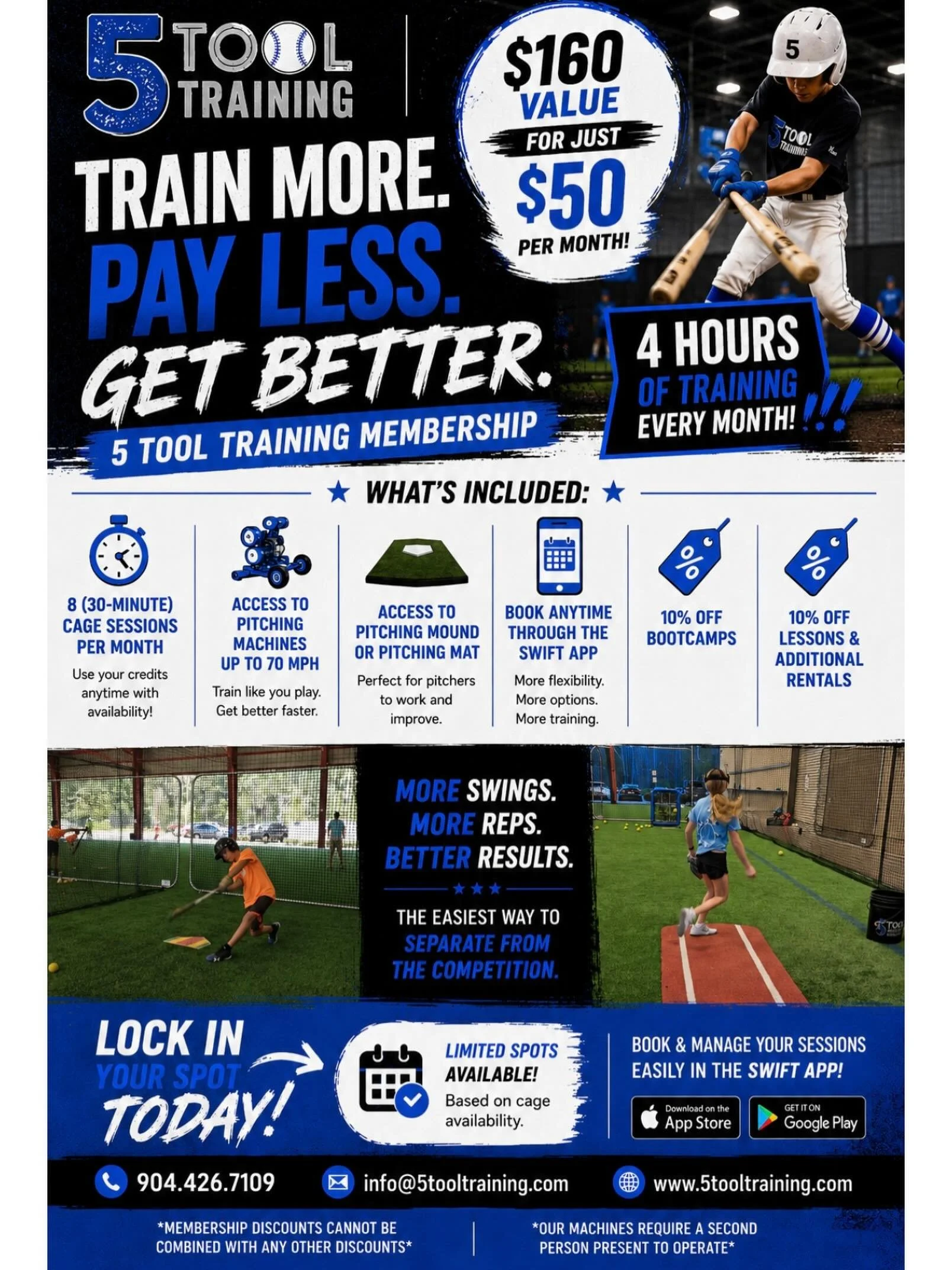 Train on your time. 💪⚾️🥎

With a 5 Tool Training membership, athletes get the opportunity to come in, put in extra work, and grow at their own pace. Whether it&rsquo;s getting swings in, extra reps, or just being in the environment &mdash; this is 
