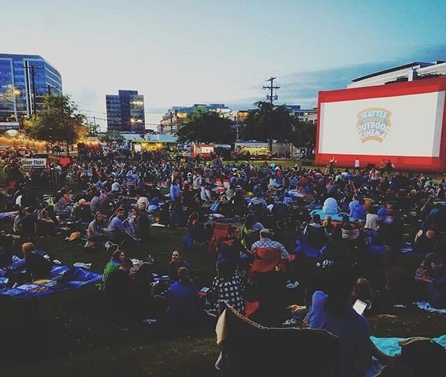 Wishing you all a happy Saturday night! Hope to see you on the grass one day soon for a movie night! #seattleoutdoorcinema #outdoormovies #seattle #summernights #movies #southlakeunion