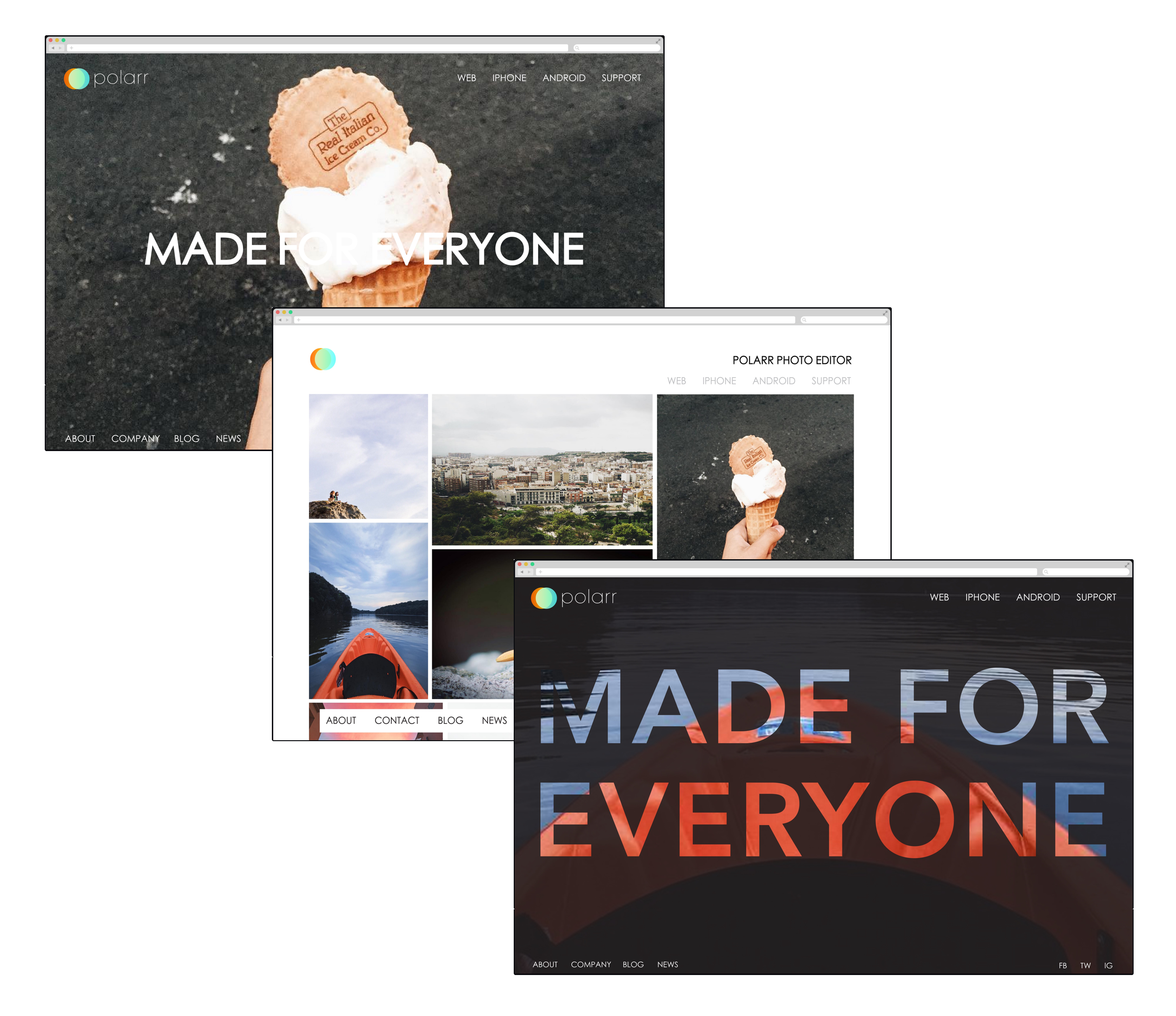 Above: Landing page mockups for launch of new products and tools. Below: A few of the illustrations I drew for product announcements, launches, general news, and holidays.