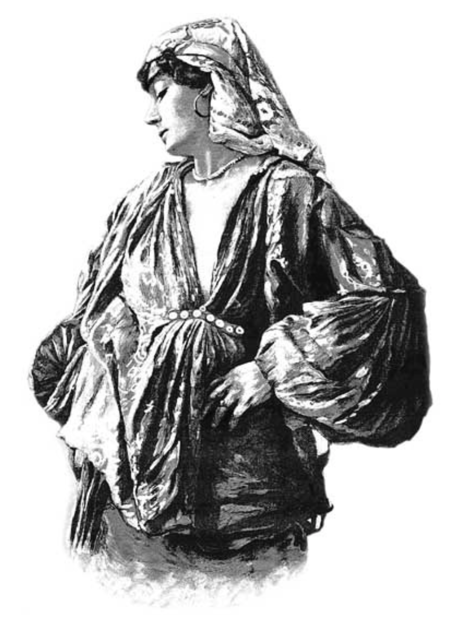 Польская цыганка. С. Масловский. Гравюра, 1892 г.