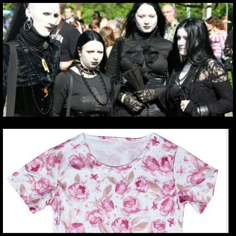 How do you sell a pink flowery t-shirt to a goth?