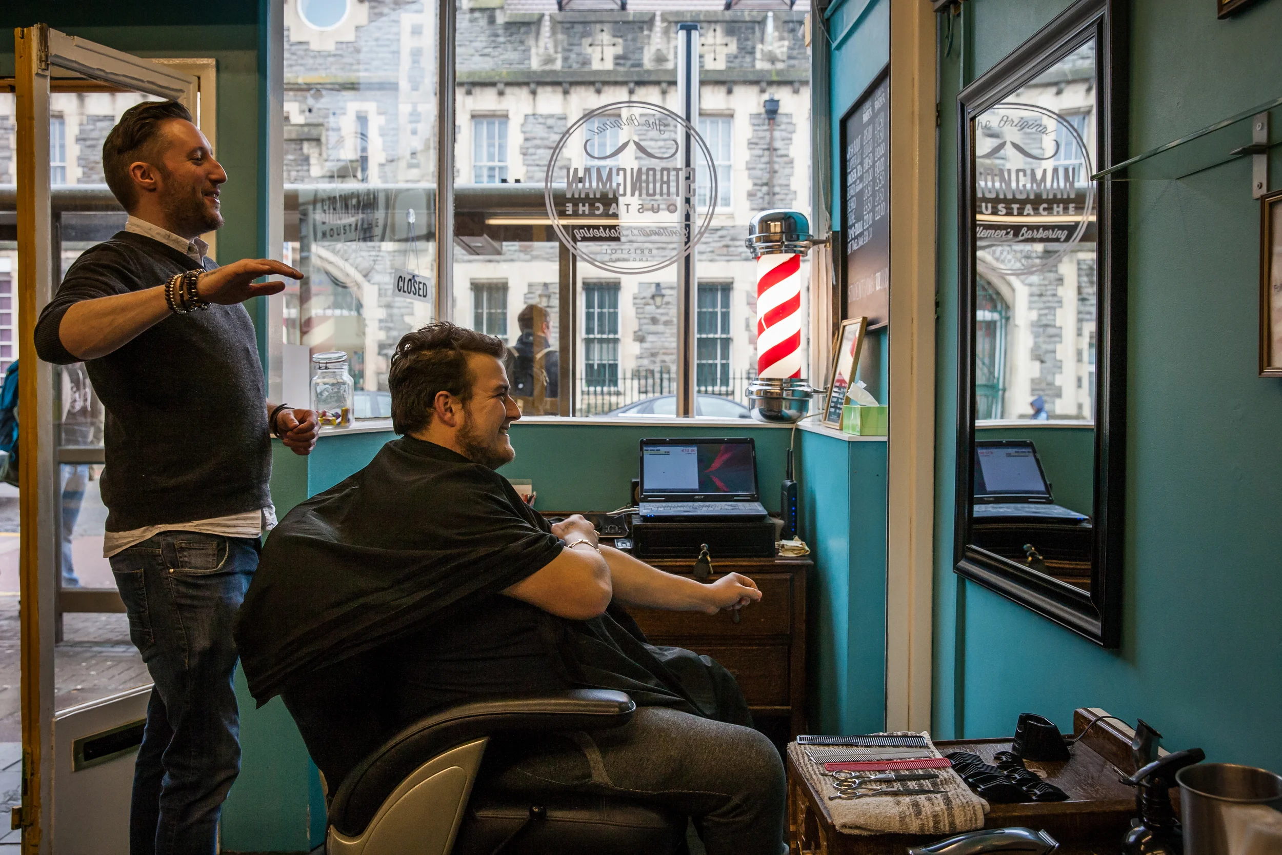 Strongman Moustache, Bedminster, Barber Shop Photo Essay for Bristol 24/7 Magazine .