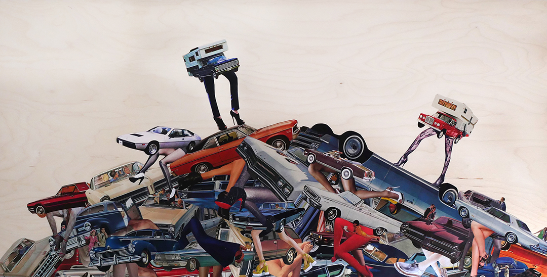 Roxy 24x48 collage on wood panel