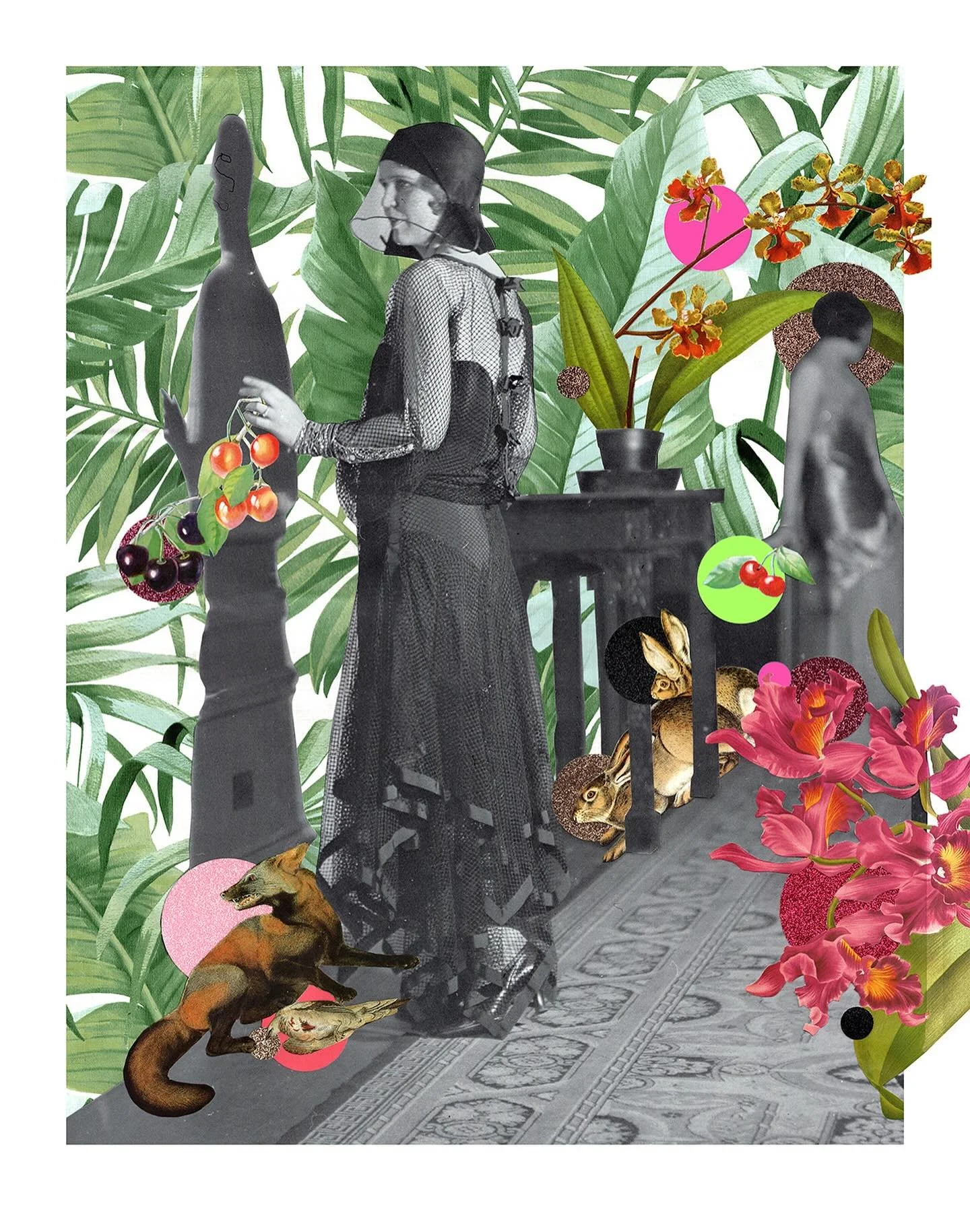 Lilith, Toronto Archives enlarged print, vintage materials, wallpaper and glitter paper, 22x28

Meet her in person @artistprojectto March 26-29

#collage #torontoartist