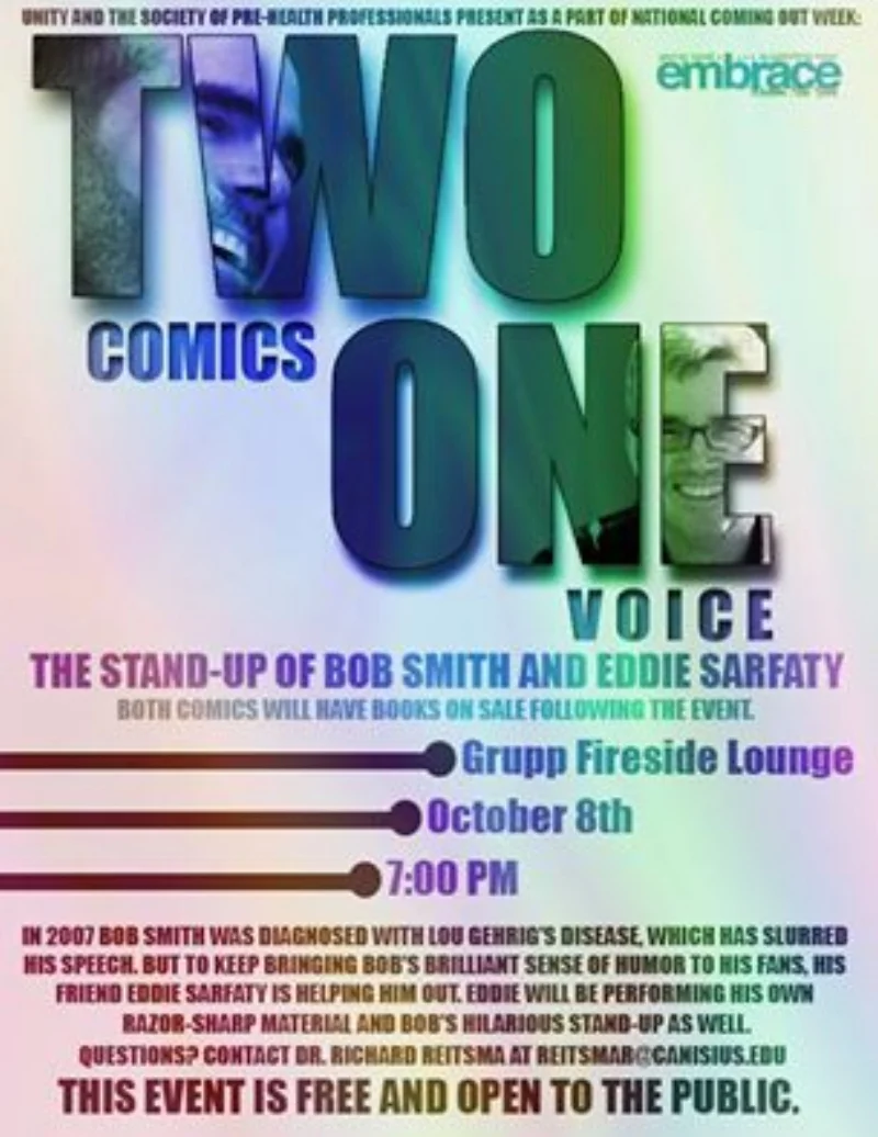 TWO COMICS ONE VOICE GRUPP FIRESIDE LOUNGE BUFFALO, NY Saturday, October 18th