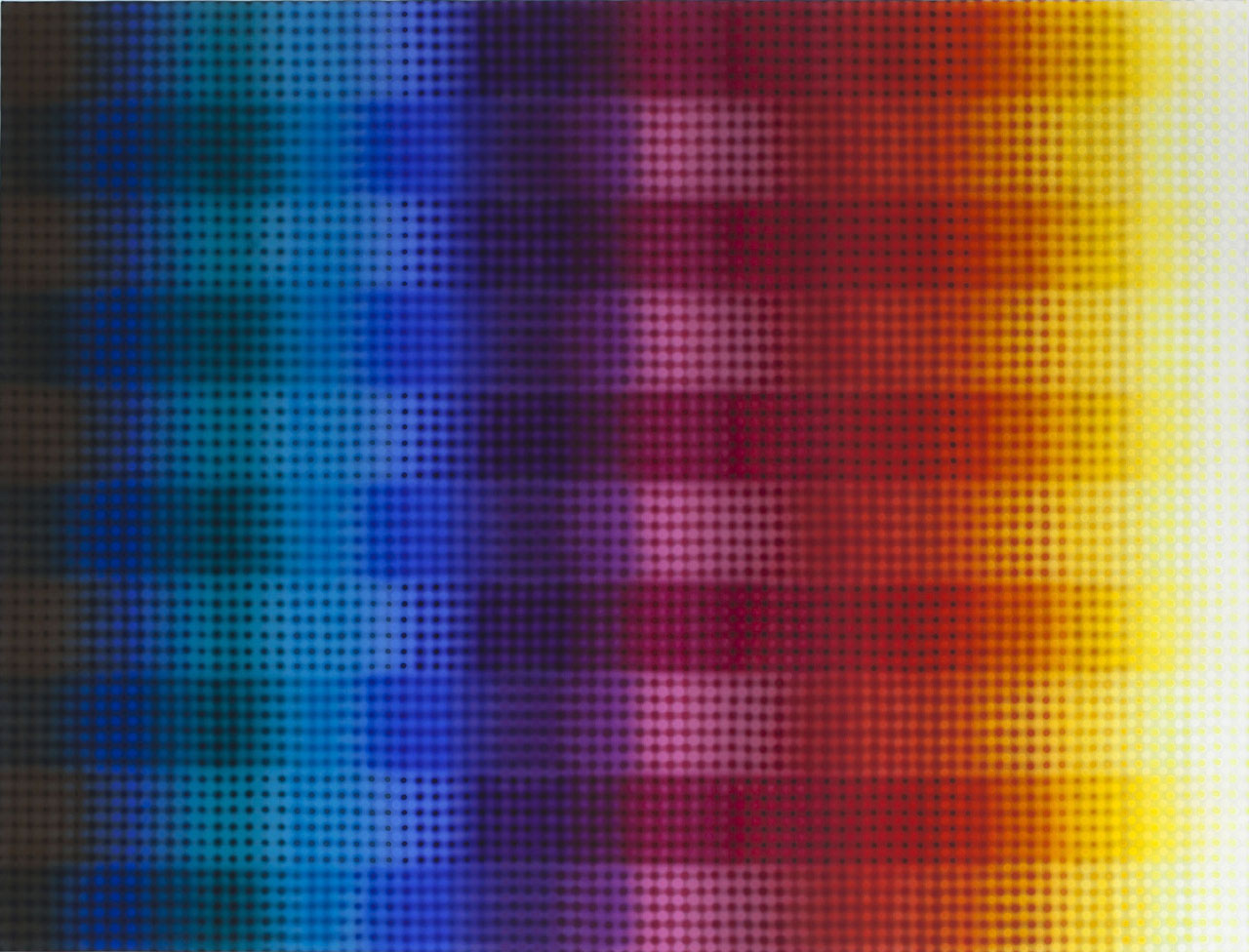 Li Shurui , Inner Rainbow , 2011, acrylic on canvas, 70 7/8 x 94 1/2 in. (180 x 240 cm)李姝睿, 室内彩虹, 2011, 布面丙烯, 70 7/8 x 94 1/2 寸 (180 x 240 厘米)