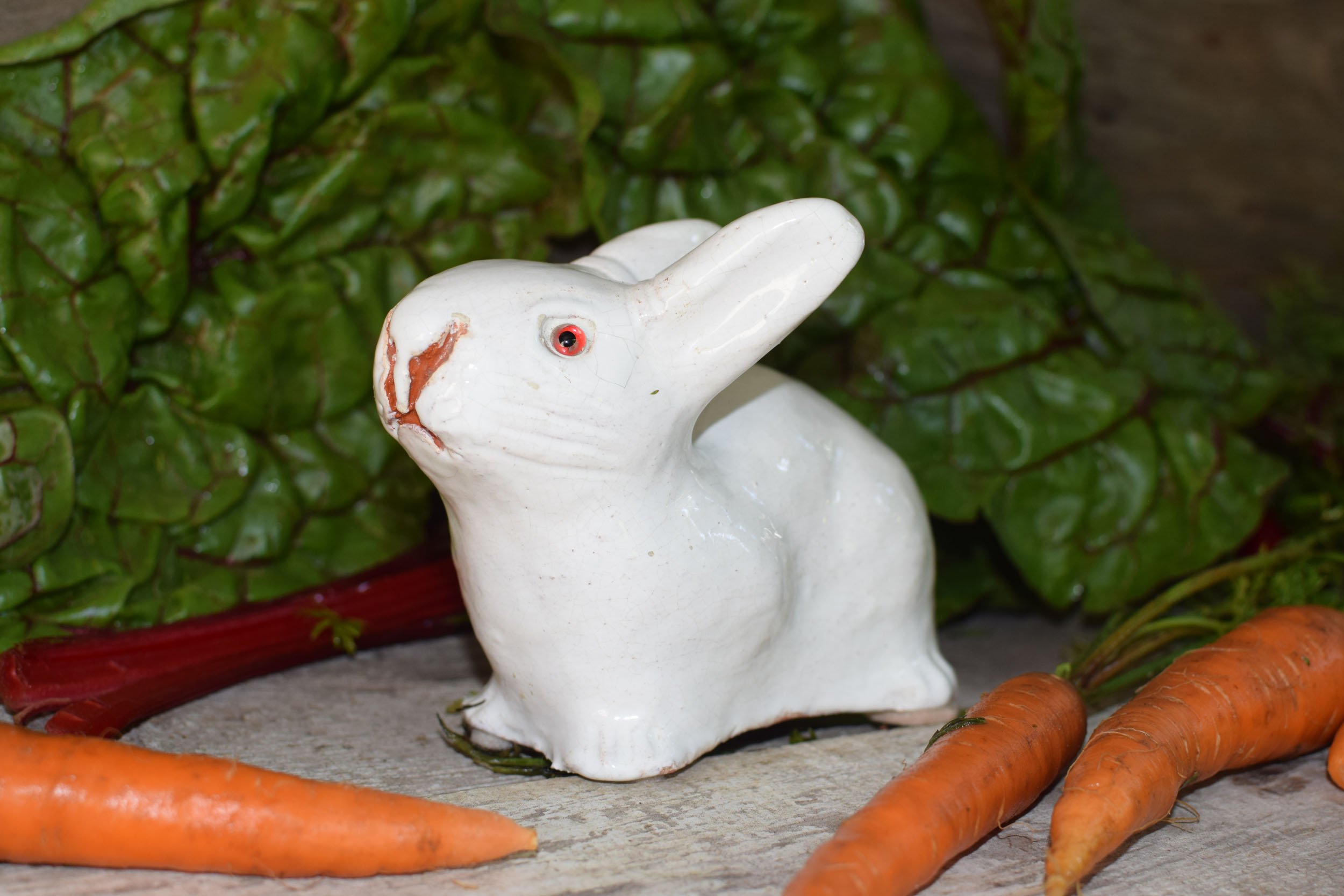 Antique Bavent Tin Glazed Faience White Rabbit