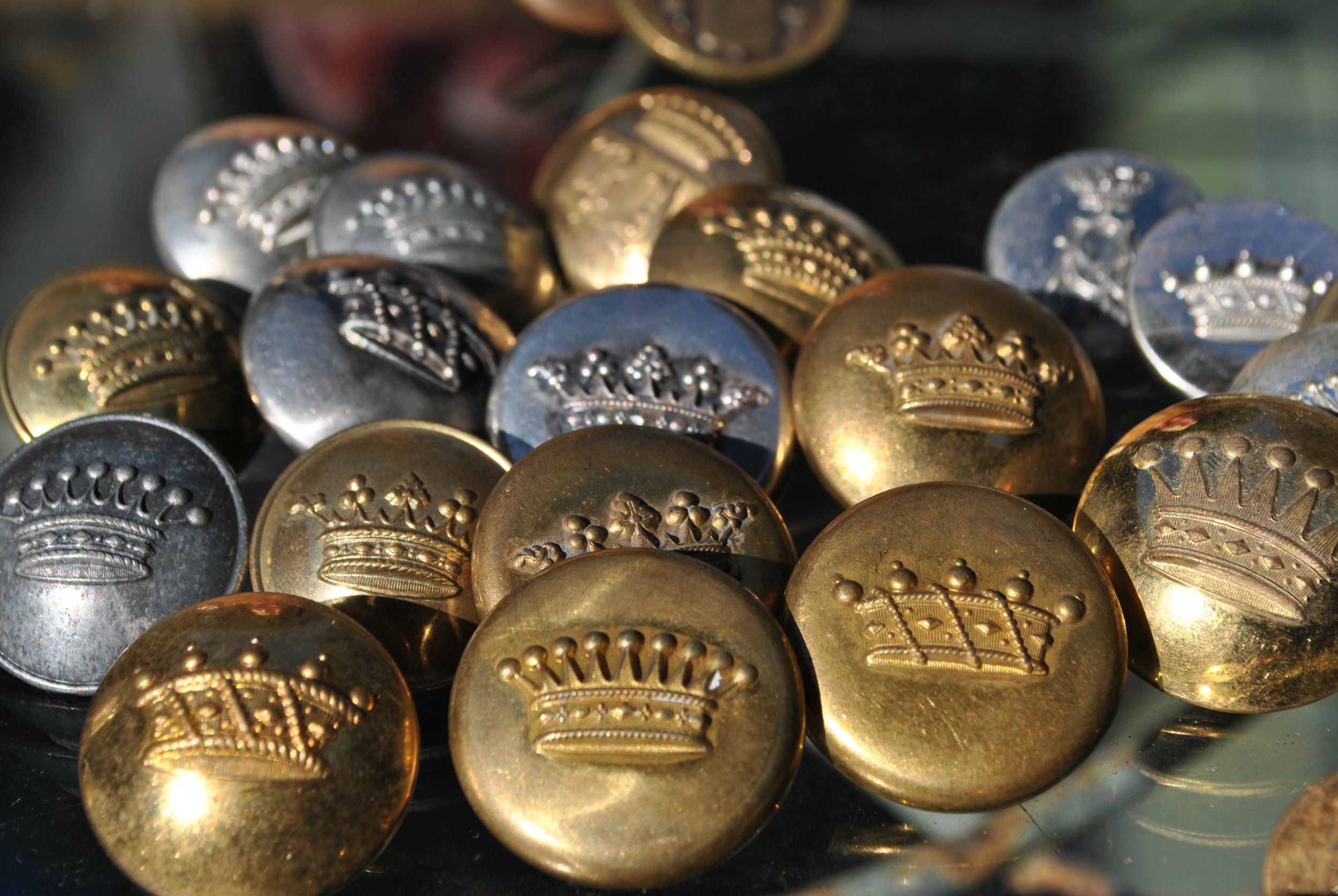 Antique French Crown Buttons