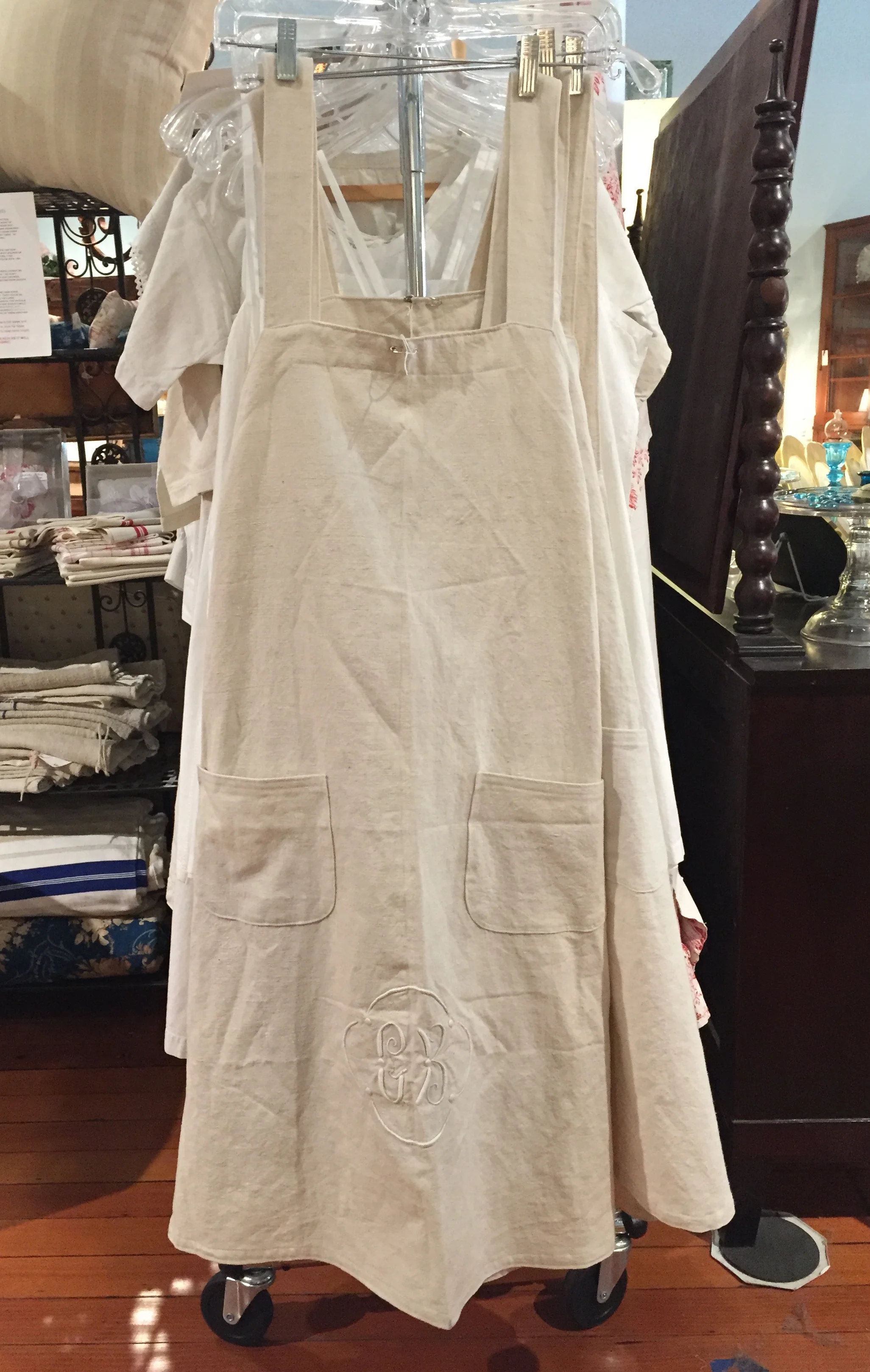 Vintage apron (Front) Made from antique linen sheet
