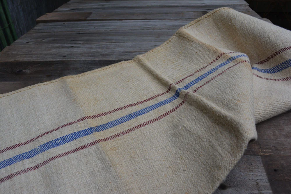 Folds of Vintage Linen Grain Sack