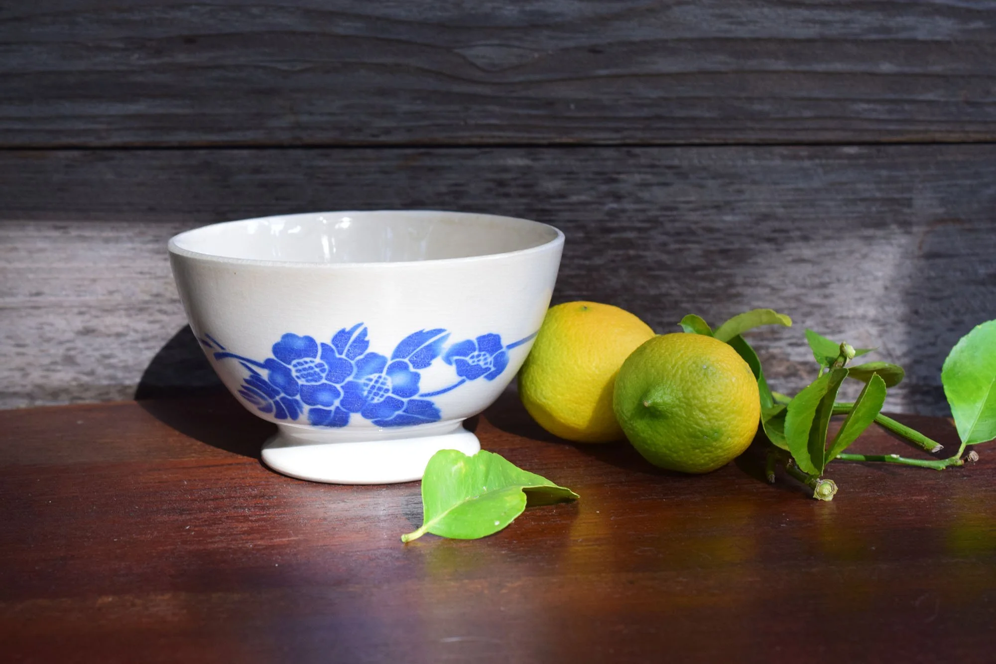 French semi-porcelain bowl by St. Amand, c. 1910.