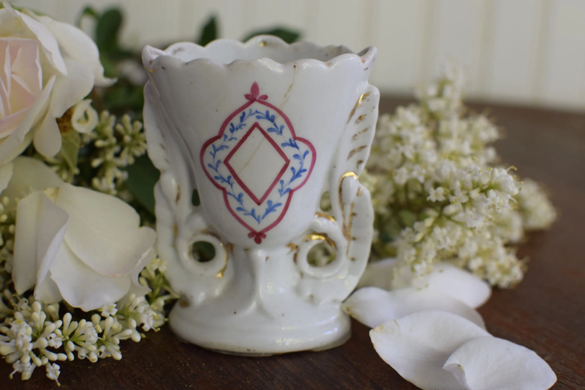 Antique French Vase de Mariée, Old Paris Porcelain Vintage Vases
